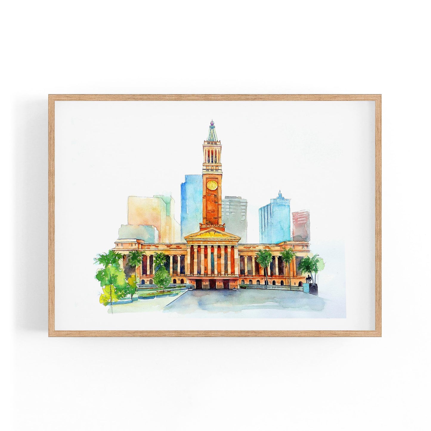 Brisbane City Queensland Hall Painting Wall Art - The Affordable Art Company