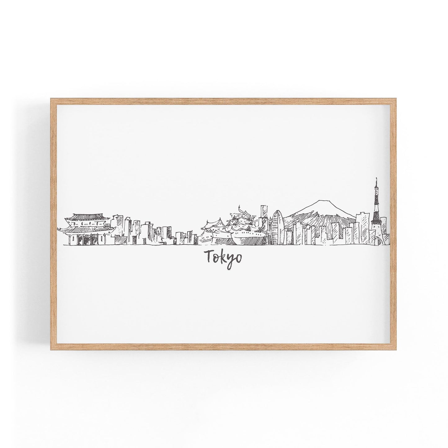 Tokyo Japan Cityscape Drawing Travel Wall Art #2 - The Affordable Art Company