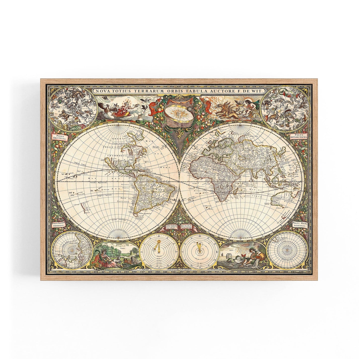 Vintage World Map Old Wall Art #1 - The Affordable Art Company