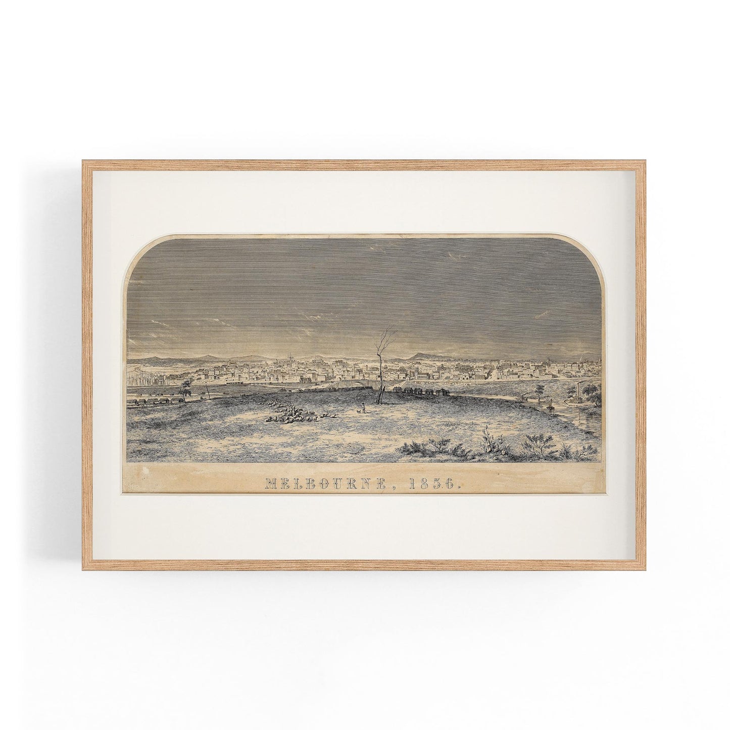 Melbourne Town (1856) Vintage Victoria Wall Art - The Affordable Art Company