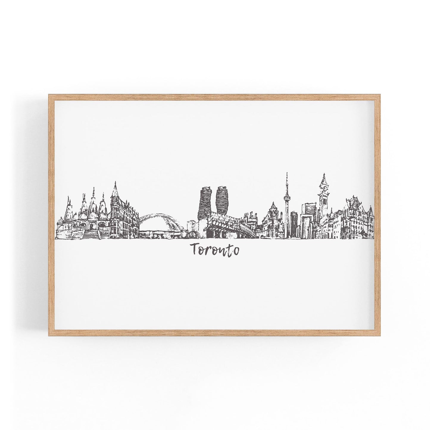 Toronto Canada Skyline Cityscape Drawing Wall Art - The Affordable Art Company