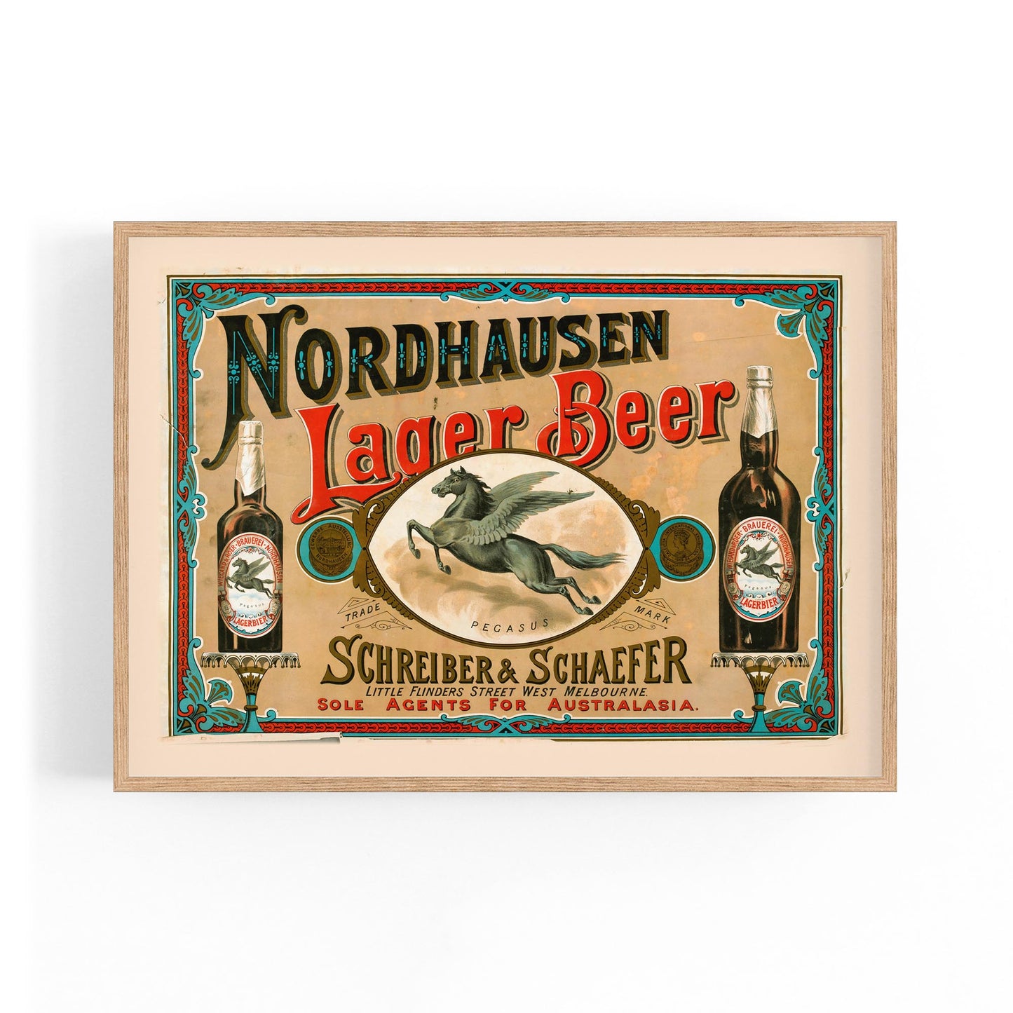 Nordhausen Lager Beer Melbourne Vintage Wall Art - The Affordable Art Company