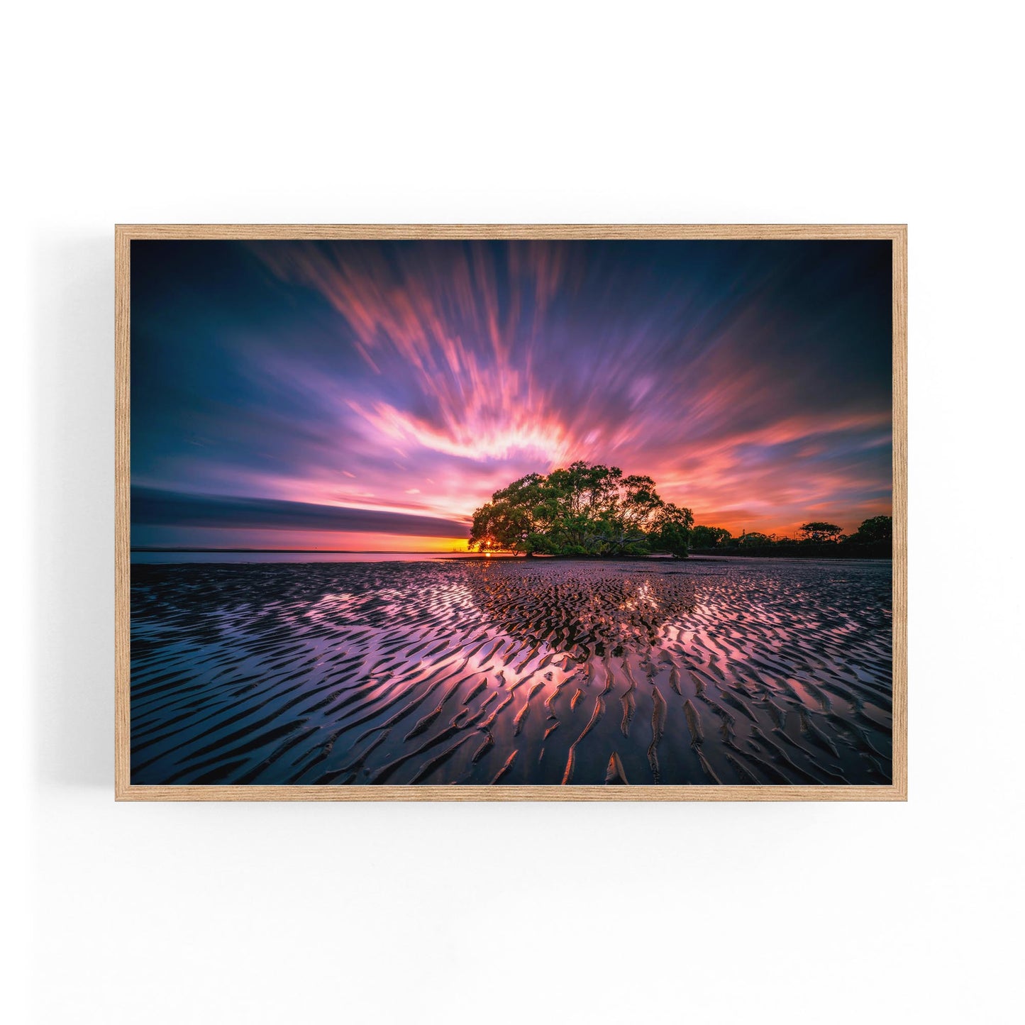 Low Tide Coastal Beach Photograph Wall Art - The Affordable Art Company