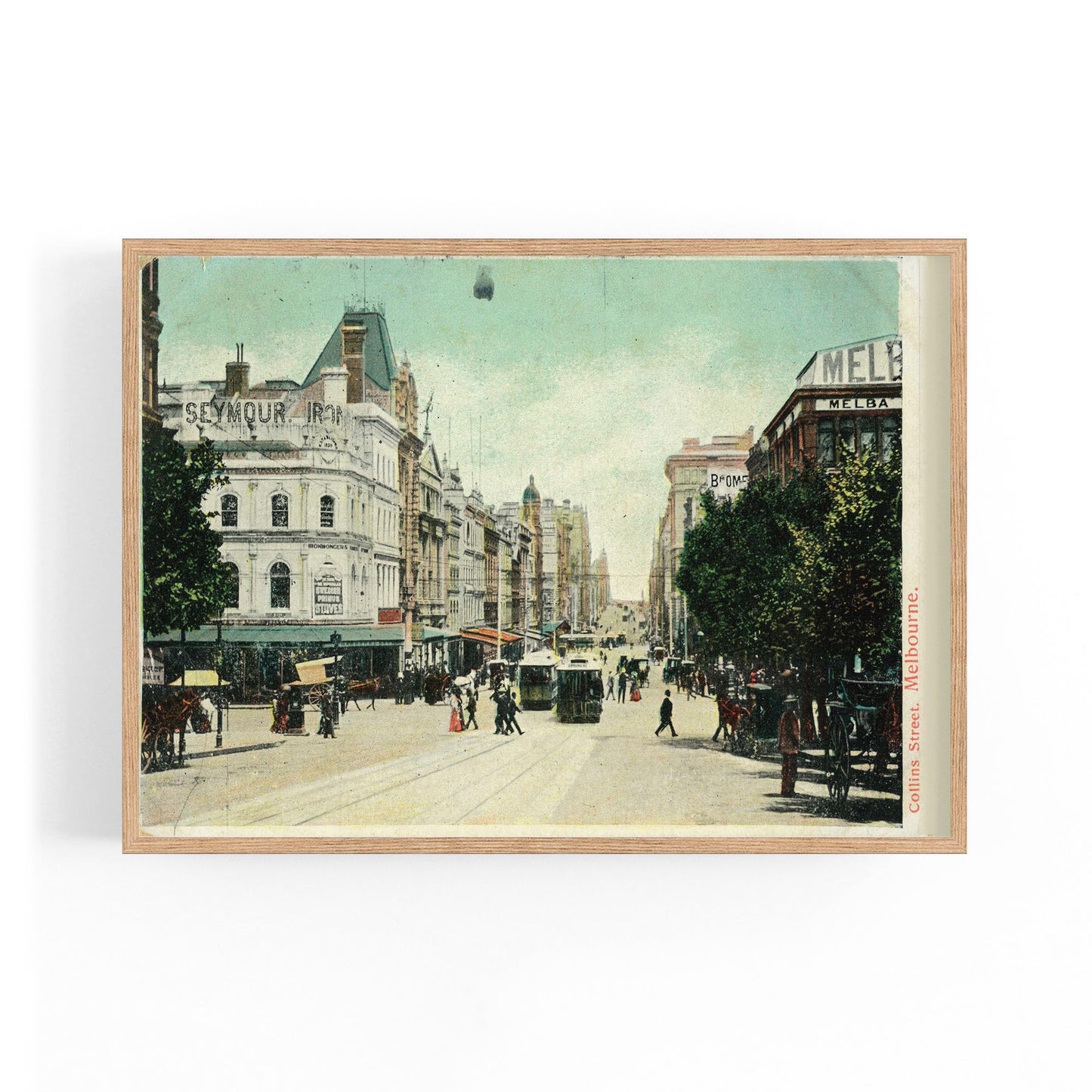 Collins St Melbourne Vintage Photograph Wall Art #2 - The Affordable Art Company