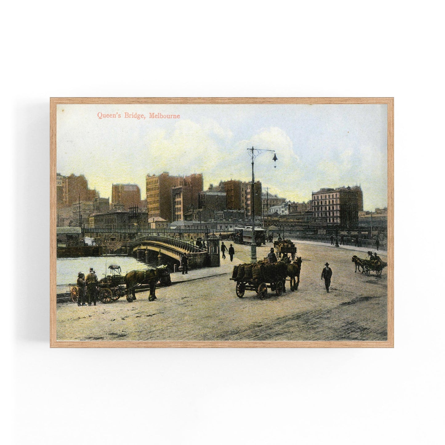 Queens Bridge Melbourne Vintage Photograph Art - The Affordable Art Company