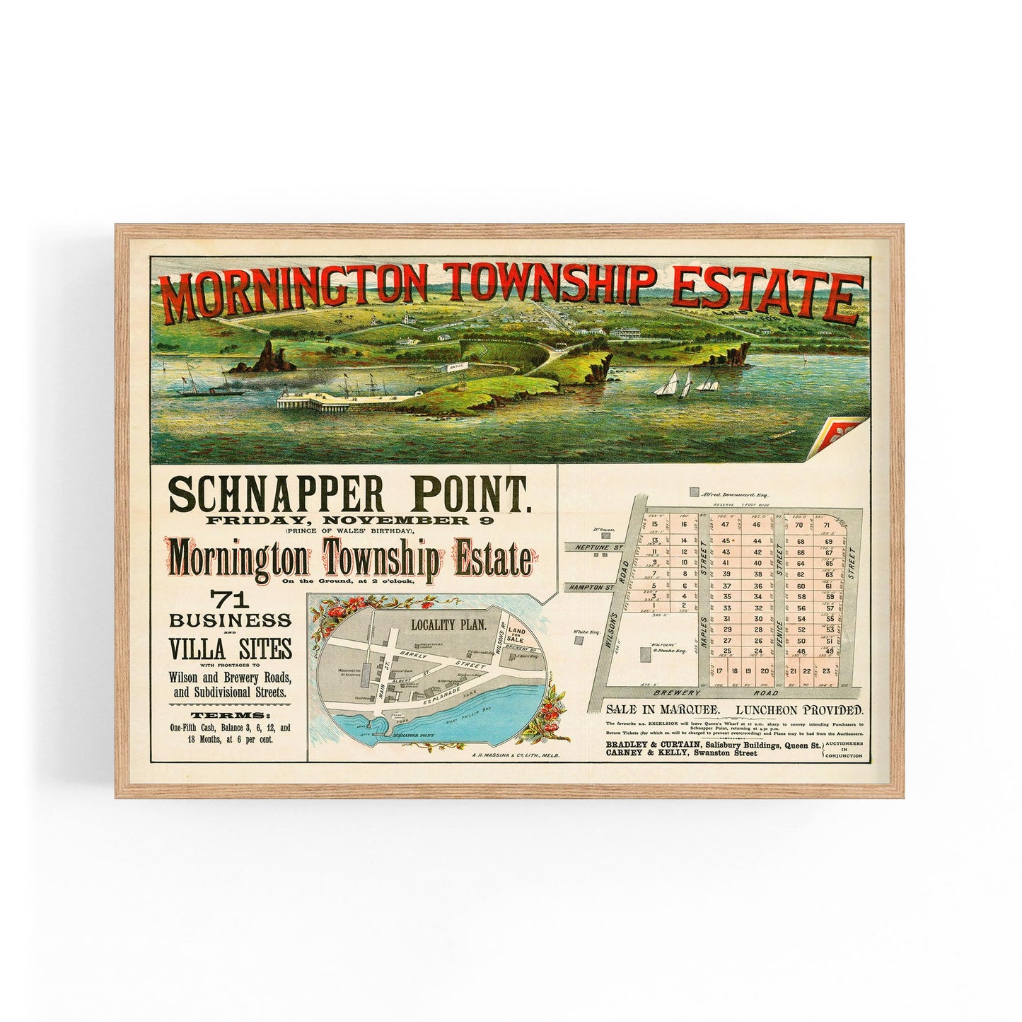 Mornington Melbourne Vintage Real Estate Advert Art - The Affordable Art Company