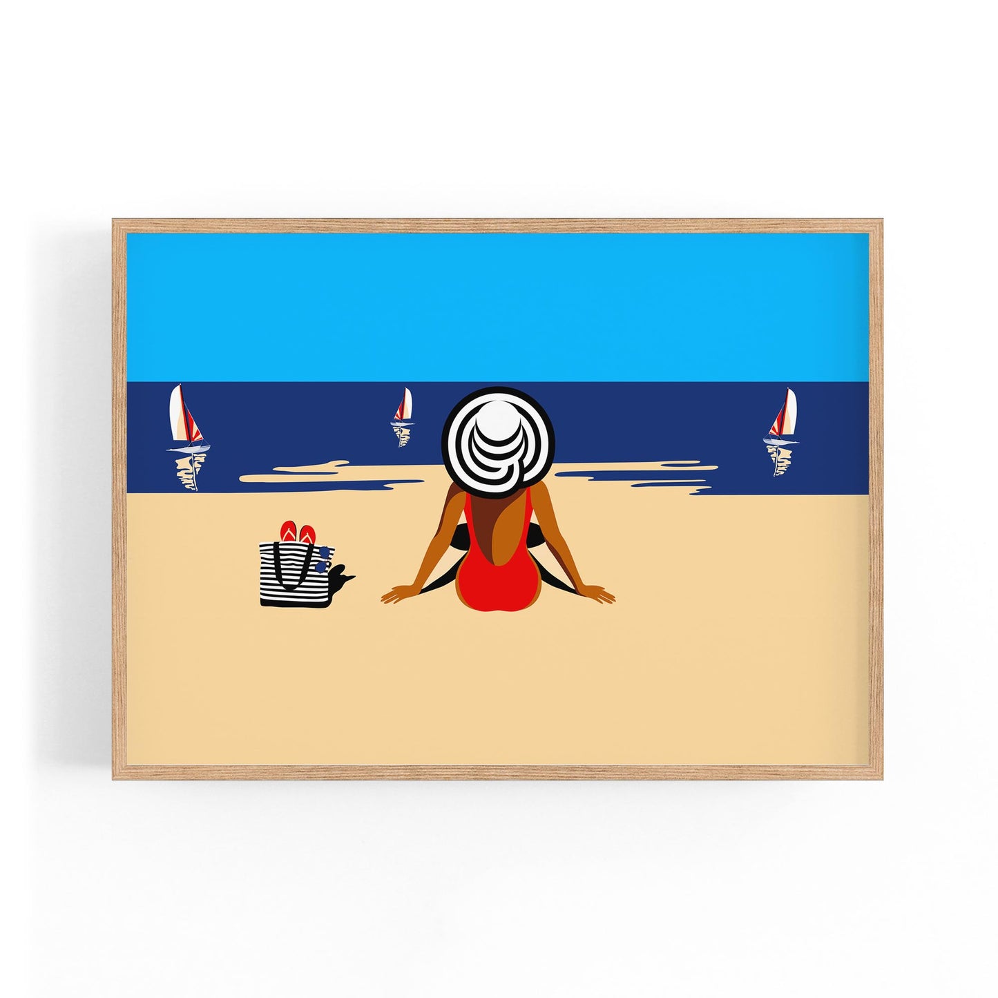 Retro Summer Beach Coastal Fashion Wall Art #4 - The Affordable Art Company