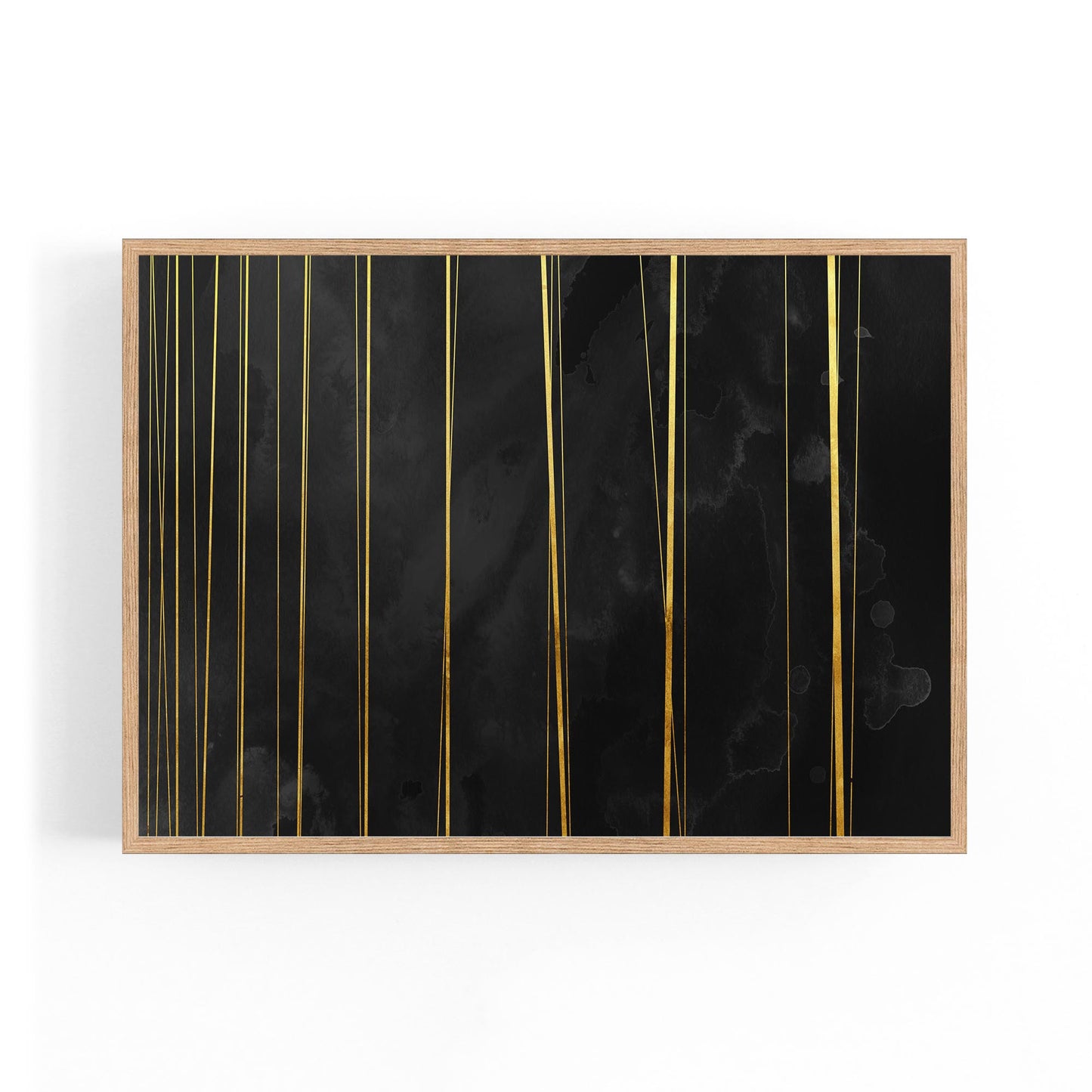 Black and Gold Abstract Painting Minimal Wall Art #2 - The Affordable Art Company