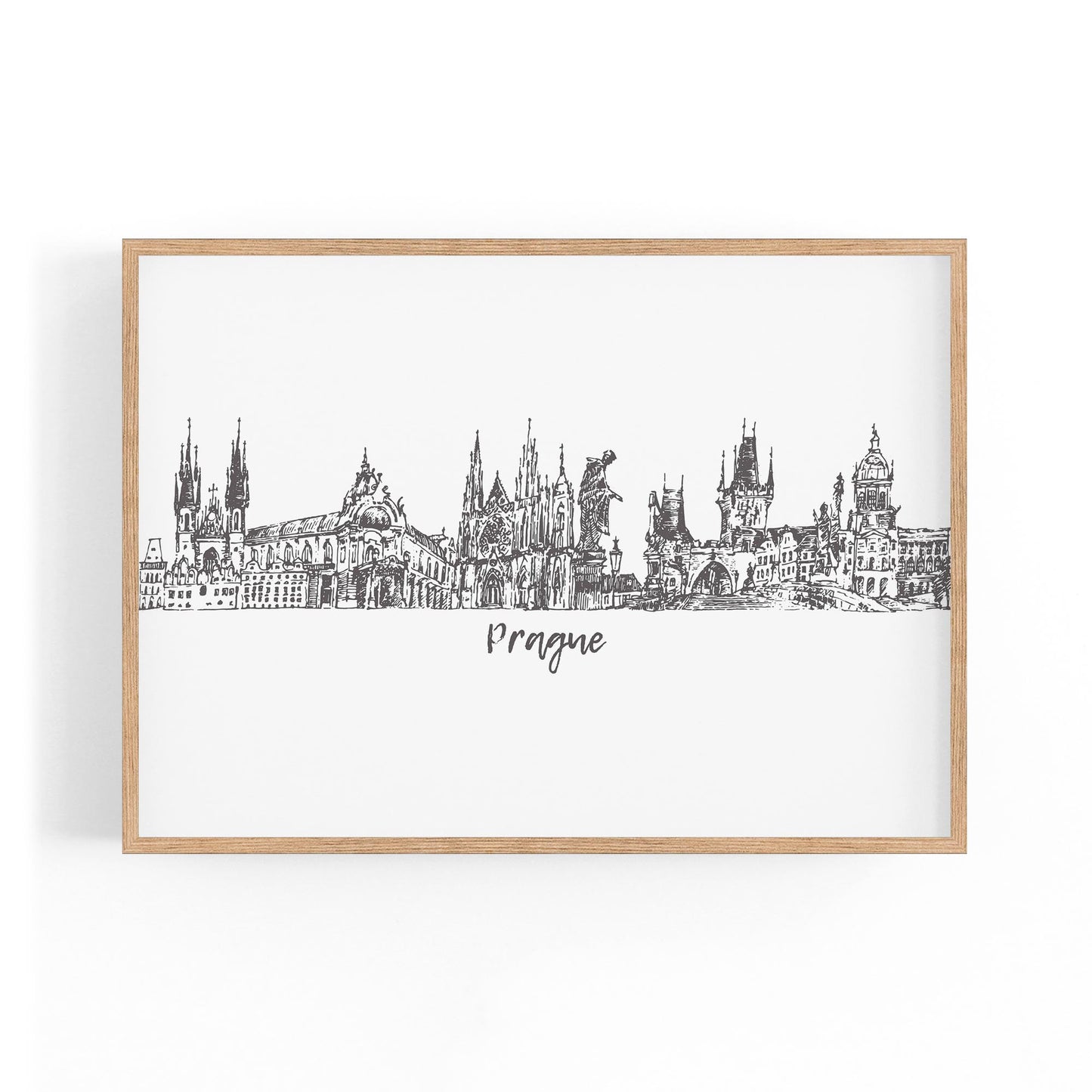 Prague Czech Cityscape Minimal Painting Wall Art #3 - The Affordable Art Company