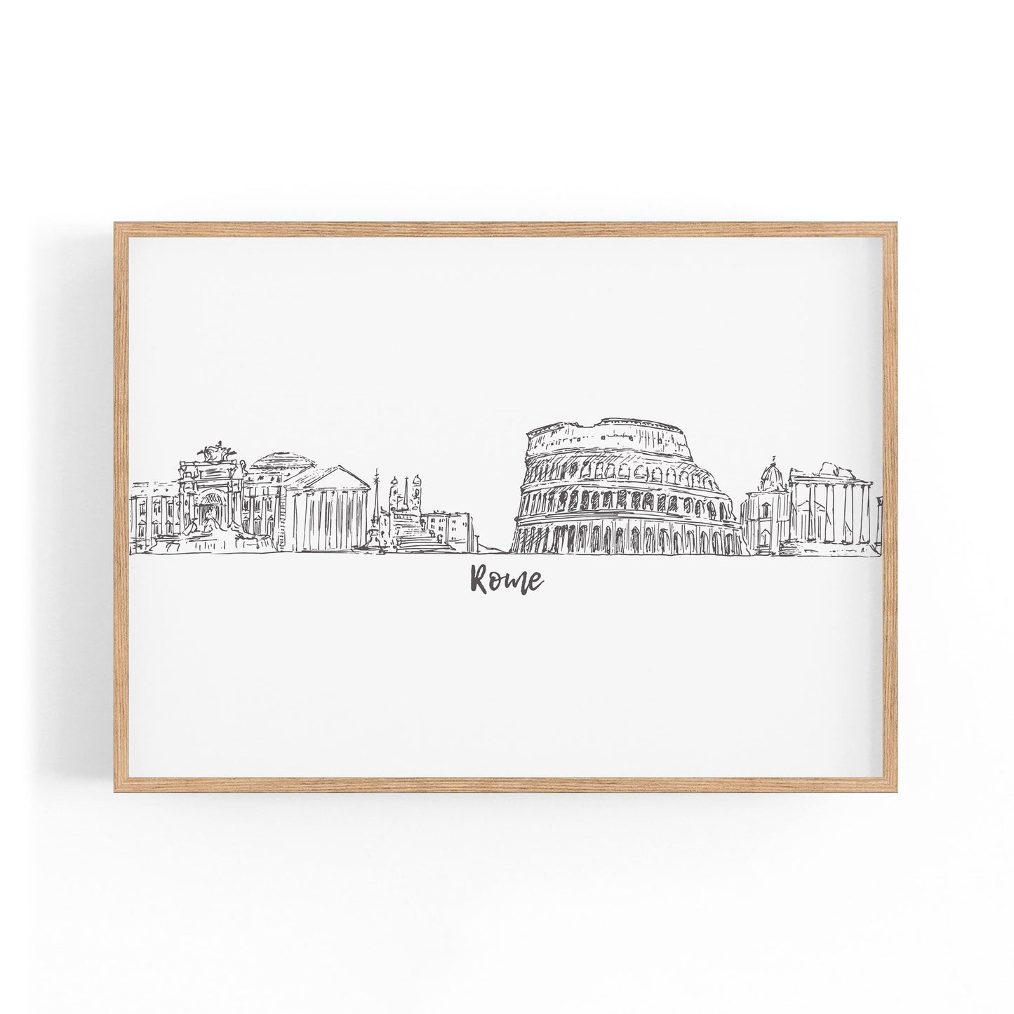 Rome Drawing Cityscape Minimtal Travel Wall Art - The Affordable Art Company