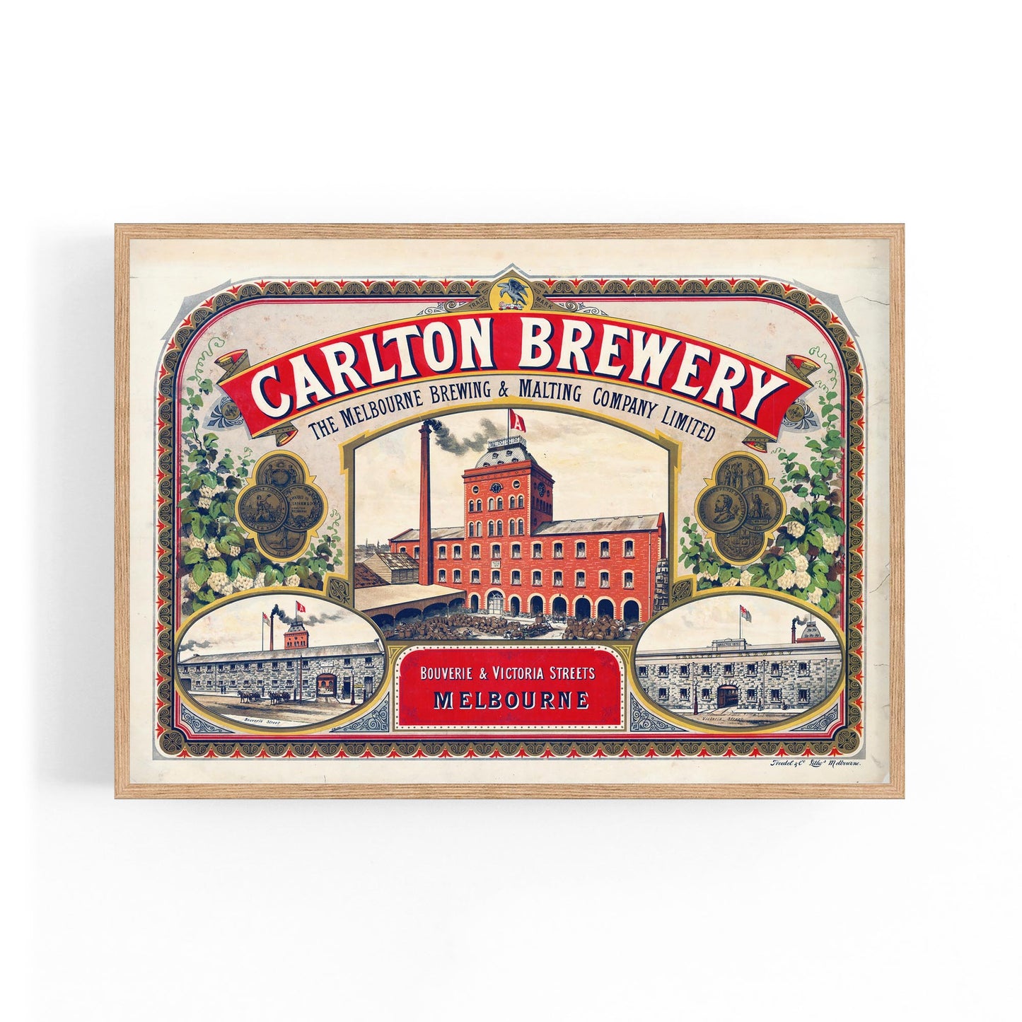 Carlton Brewery Melbourne Vintage Beer Wall Art - The Affordable Art Company