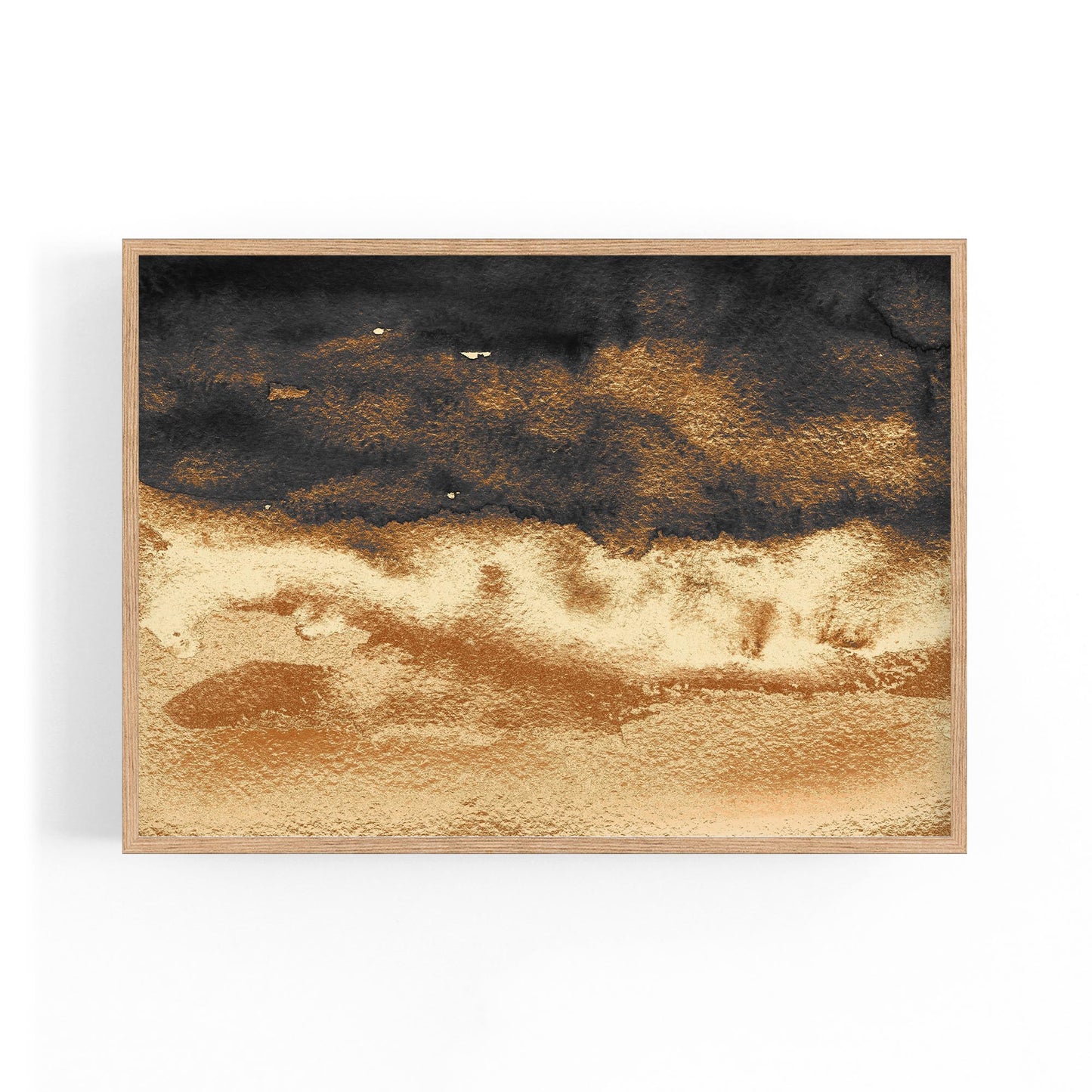 Black and Gold Abstract Painting Minimal Wall Art #1 - The Affordable Art Company