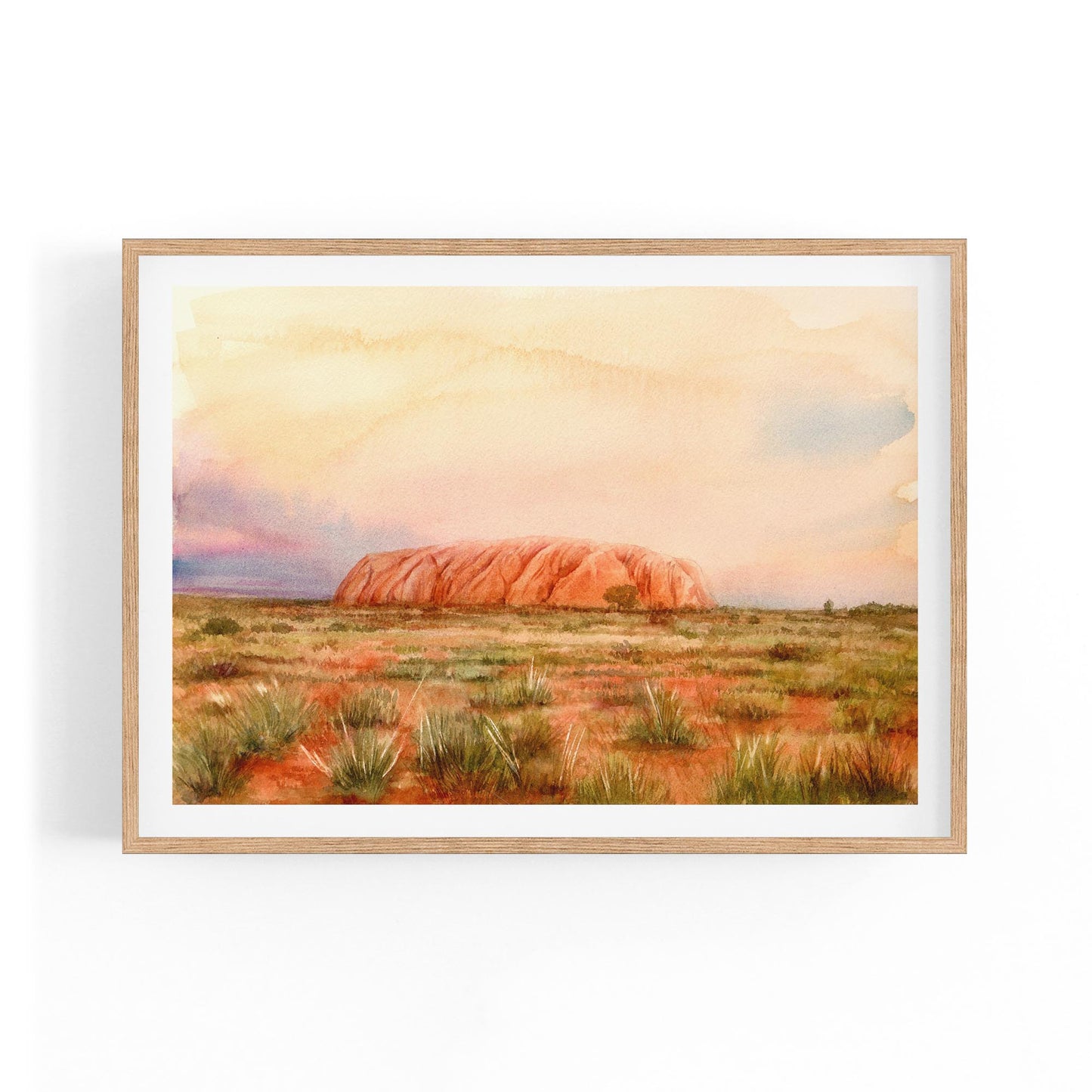 Uluru Watercolour Painting Australian Wall Art - The Affordable Art Company