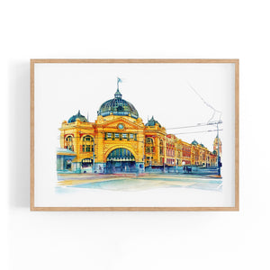 Flinders St Station Melbourne Painting Art - The Affordable Art Company