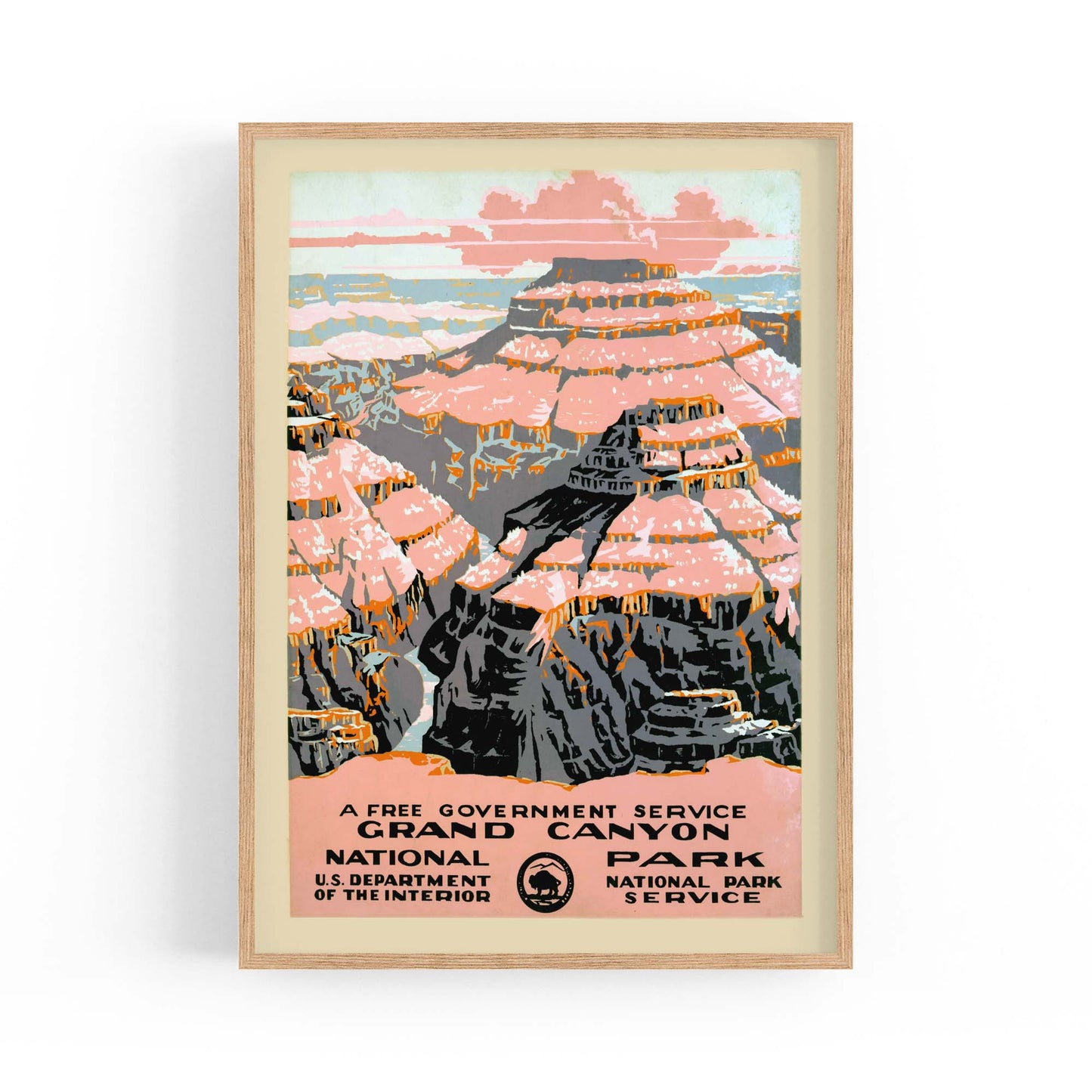 Grand Canyon, USA Vintage Travel Advert Wall Art - The Affordable Art Company
