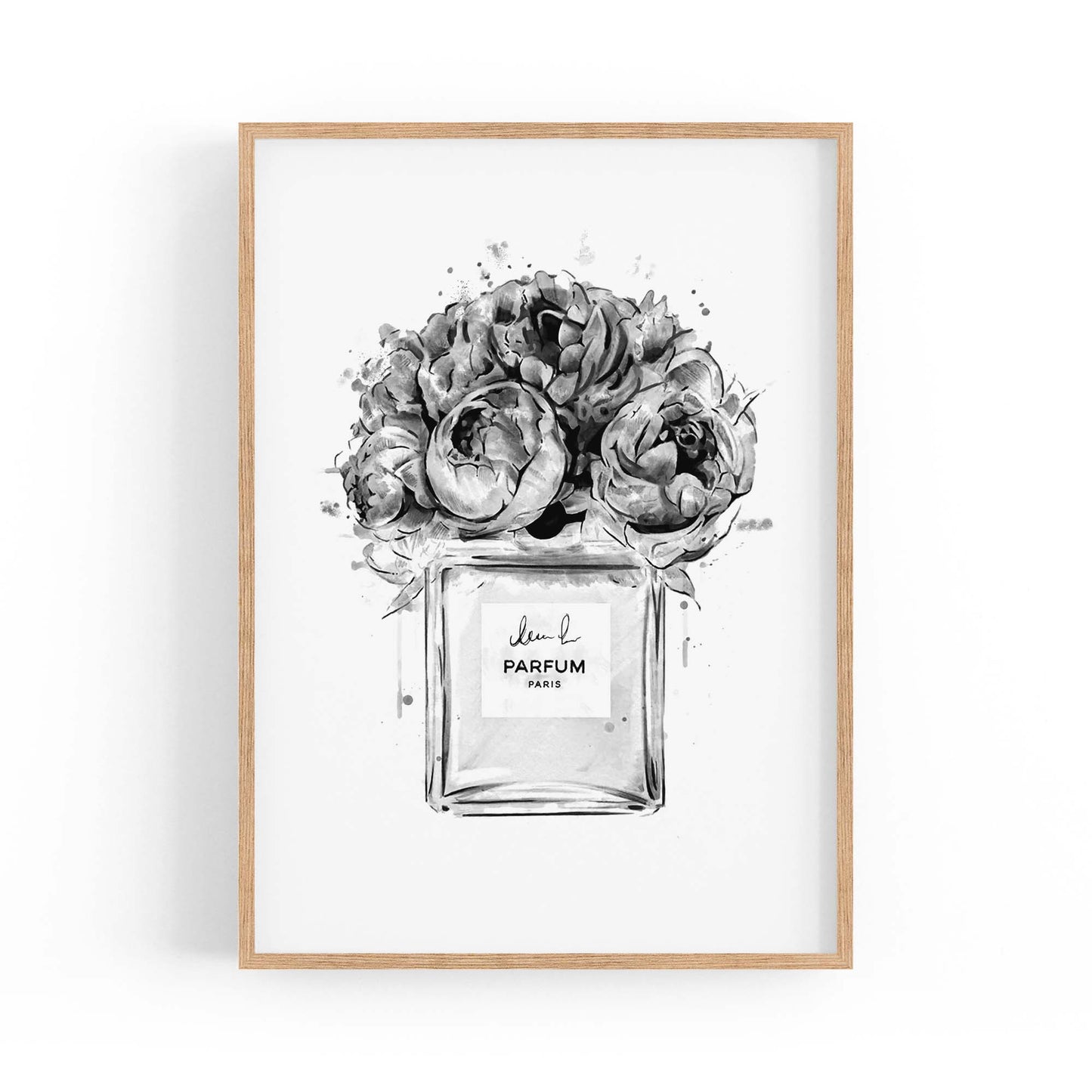 Black and White Perfume Bottle Fashion Wall Art - The Affordable Art Company