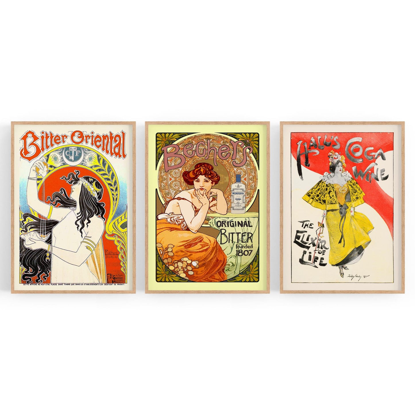 Set of Vintage French Bitter Adverts Wall Art - The Affordable Art Company