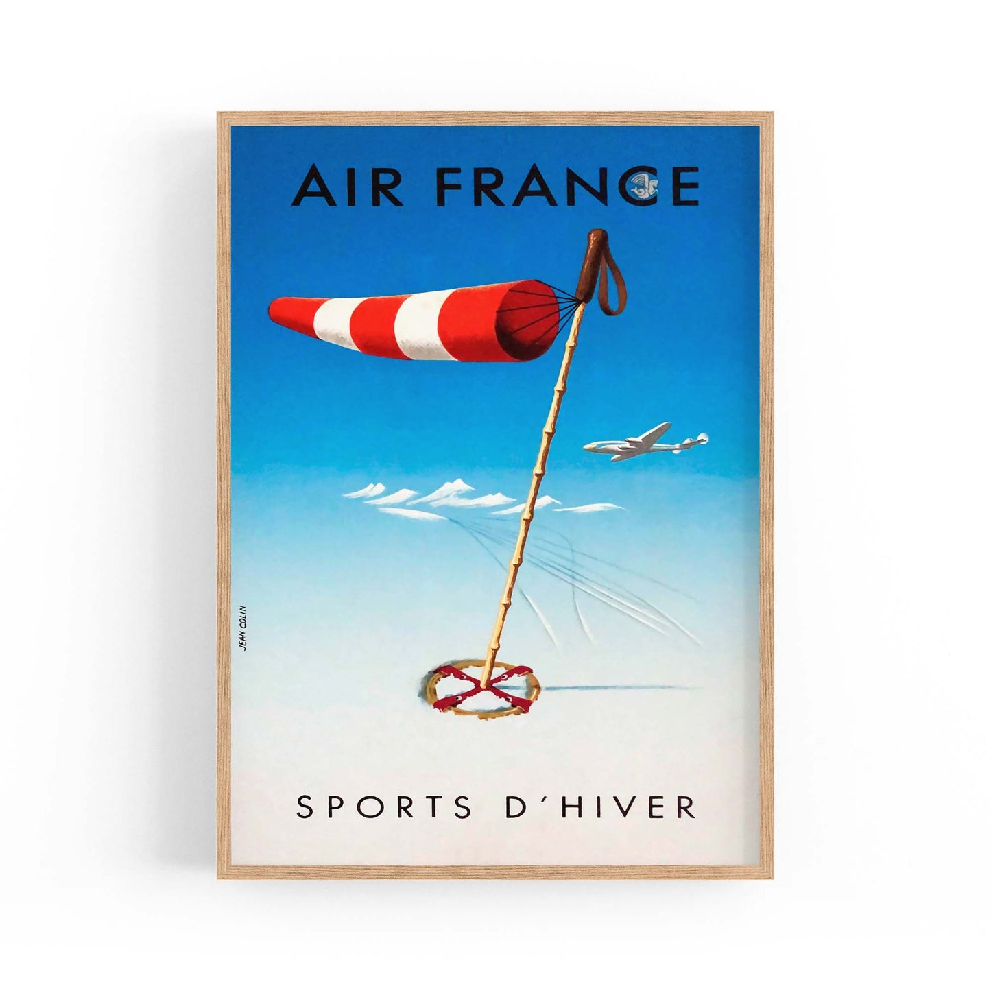 Winter Sports by Air France Vintage Travel Advert Wall Art - The Affordable Art Company