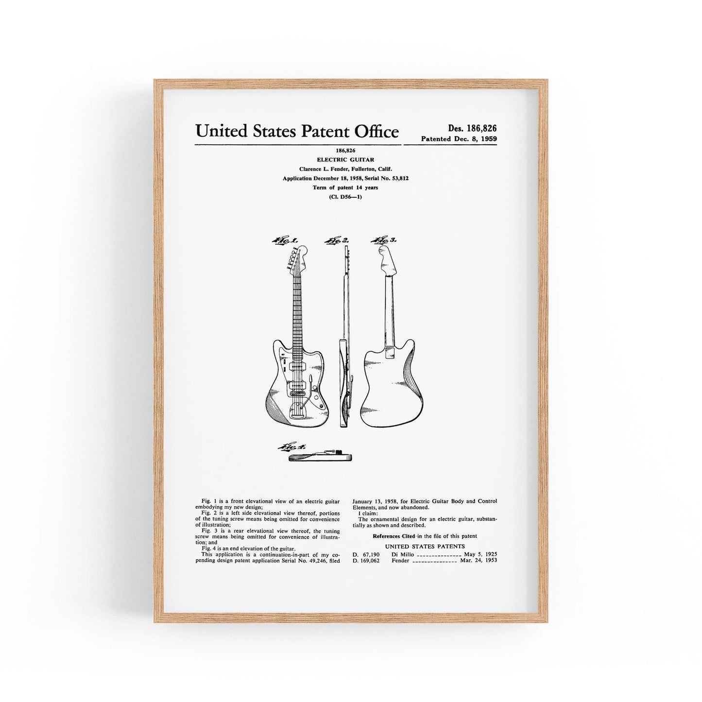 Vintage Guitar Patent Music Wall Art #4 - The Affordable Art Company