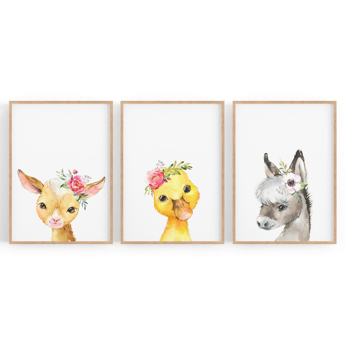 Set of Cute Baby Farm Animals Nursery Wall Art #2 - The Affordable Art Company