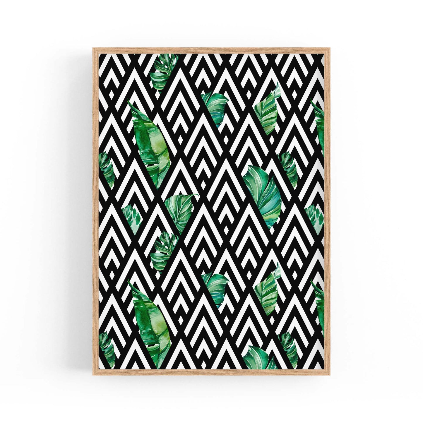 Geometric Nature Abstract Black and White Wall Art - The Affordable Art Company