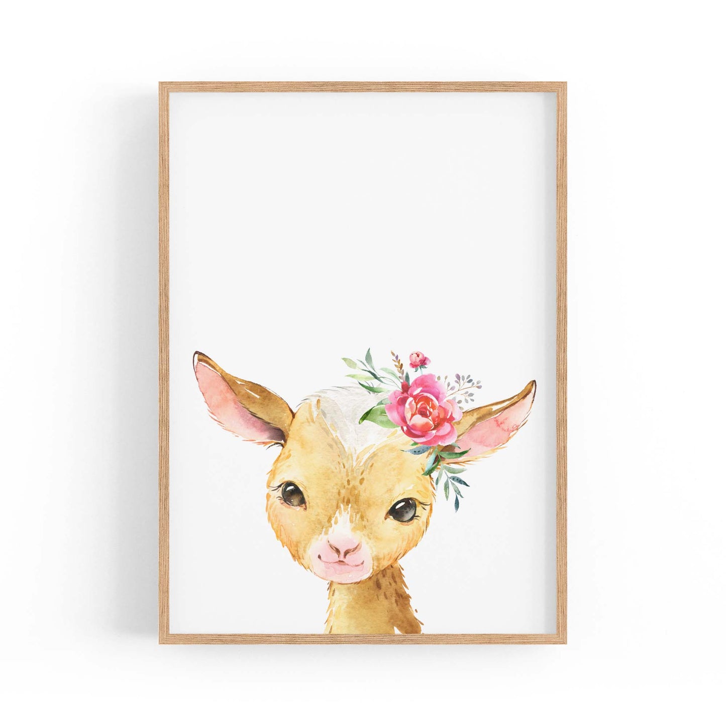 Cute Baby Goat Nursery Animal Gift Wall Art - The Affordable Art Company