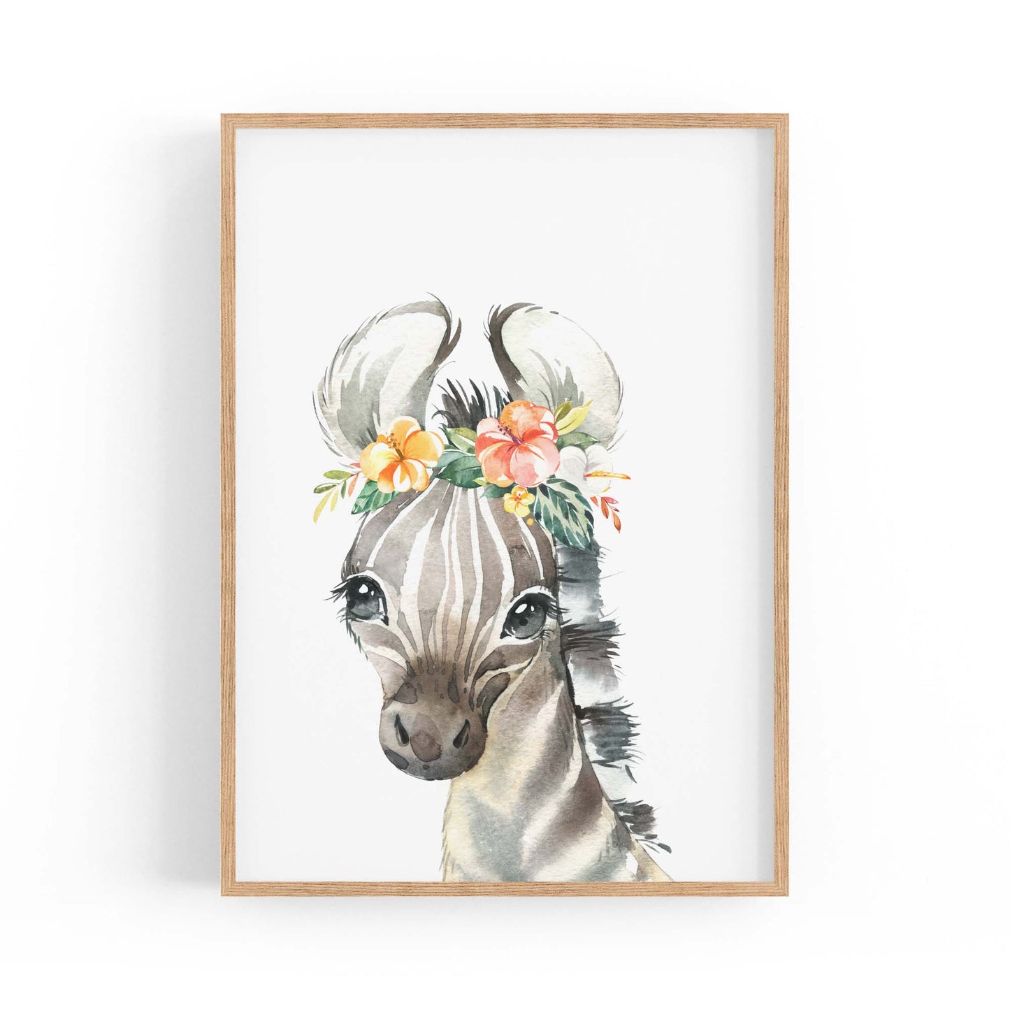 Cute Baby Zebra Nursery Animal Gift Wall Art - The Affordable Art Company