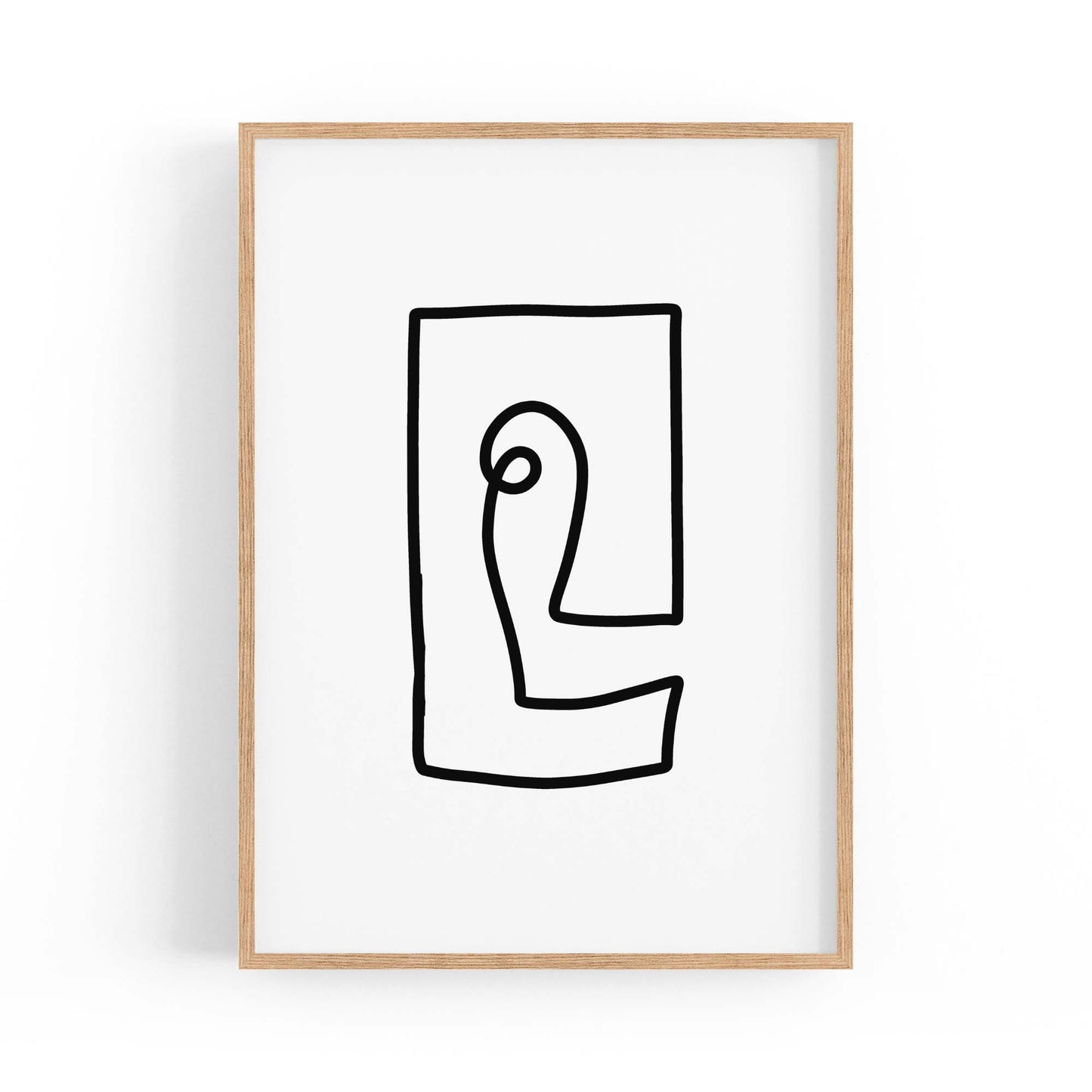 Squared Abstract Face Minimal Drawing Wall Art - The Affordable Art Company