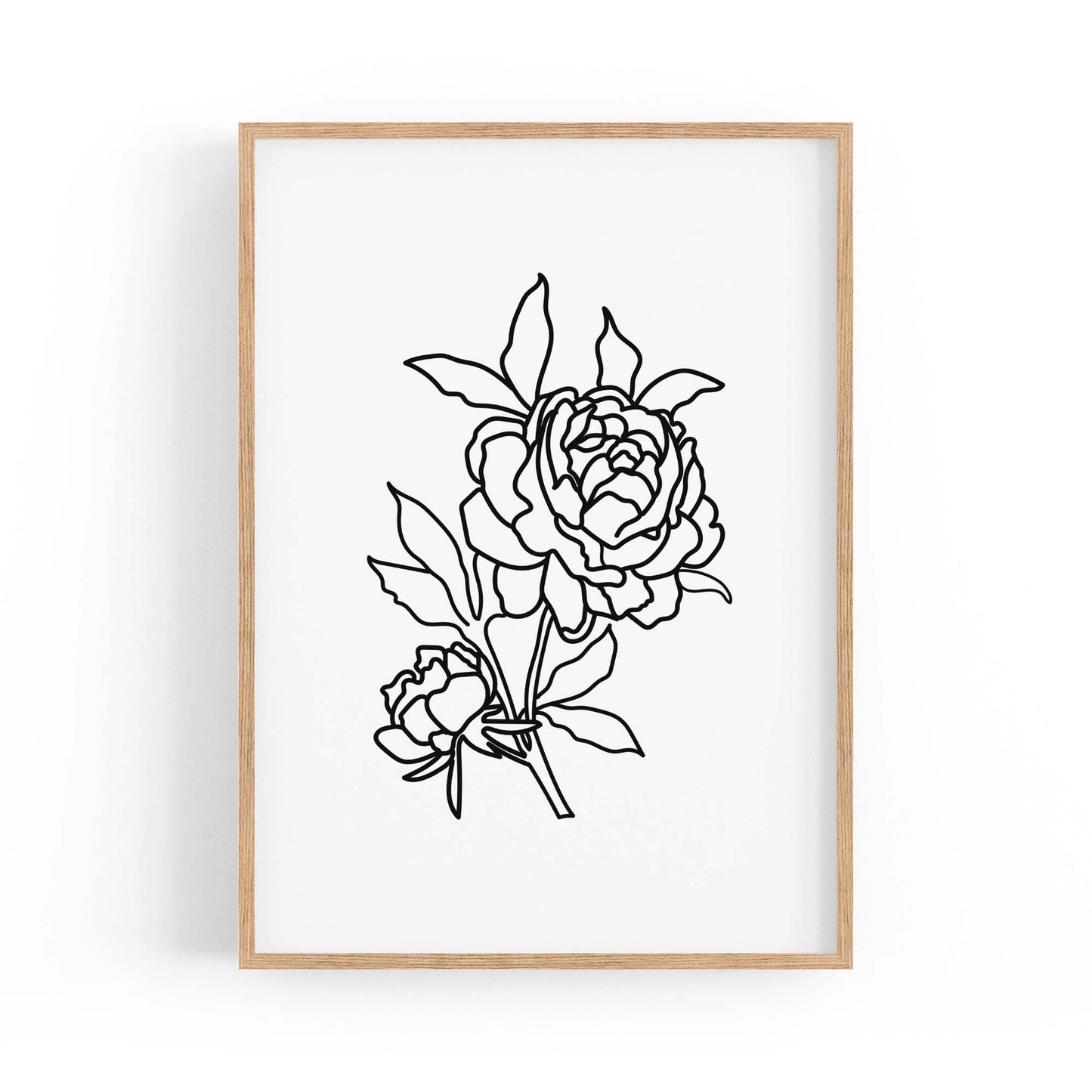 Rose Flower Line Drawing Minimal Kitchen Wall Art #3 - The Affordable Art Company