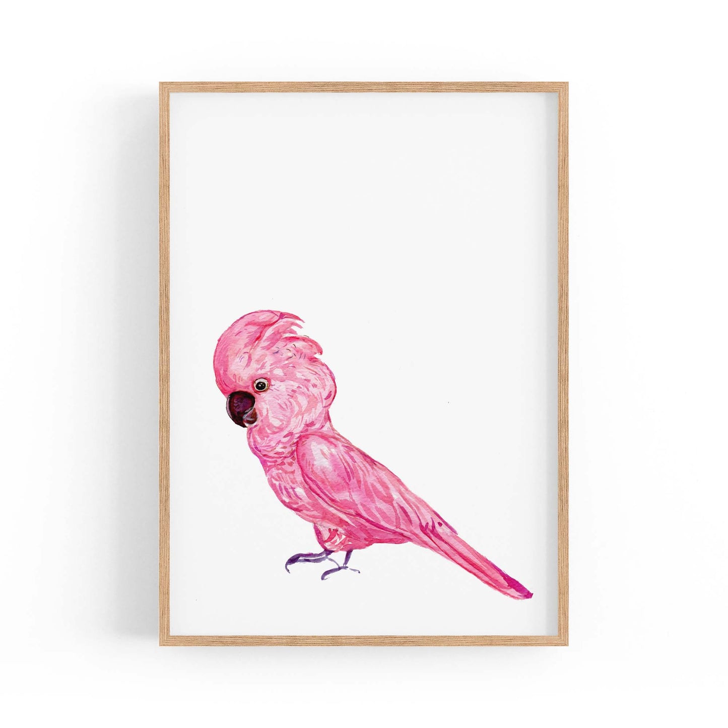 Pink Galah Bird Painting Nursery Australian Wall Art - The Affordable Art Company