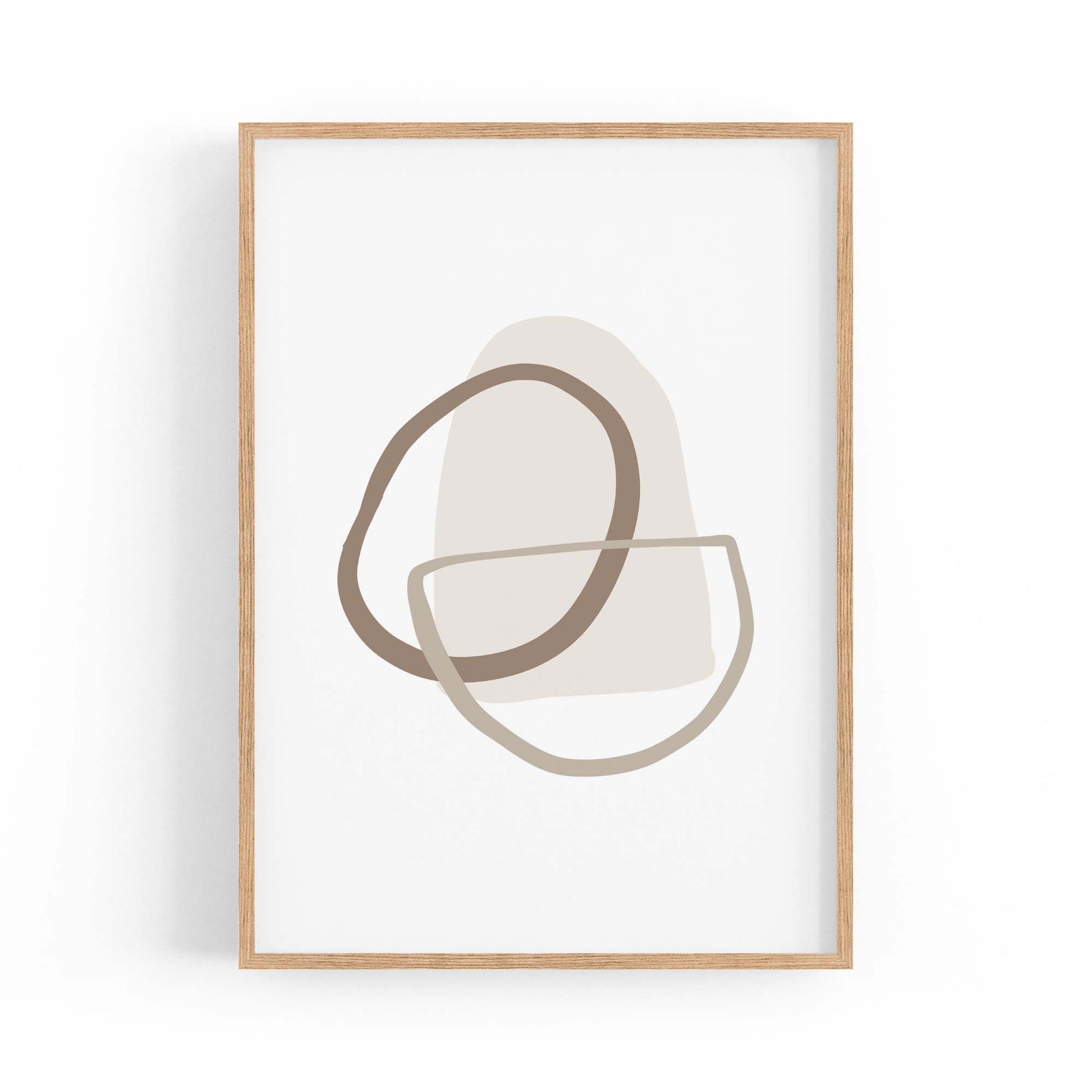 Minimal Black & White Shapes Abstract Wall Art #10 - The Affordable Art Company