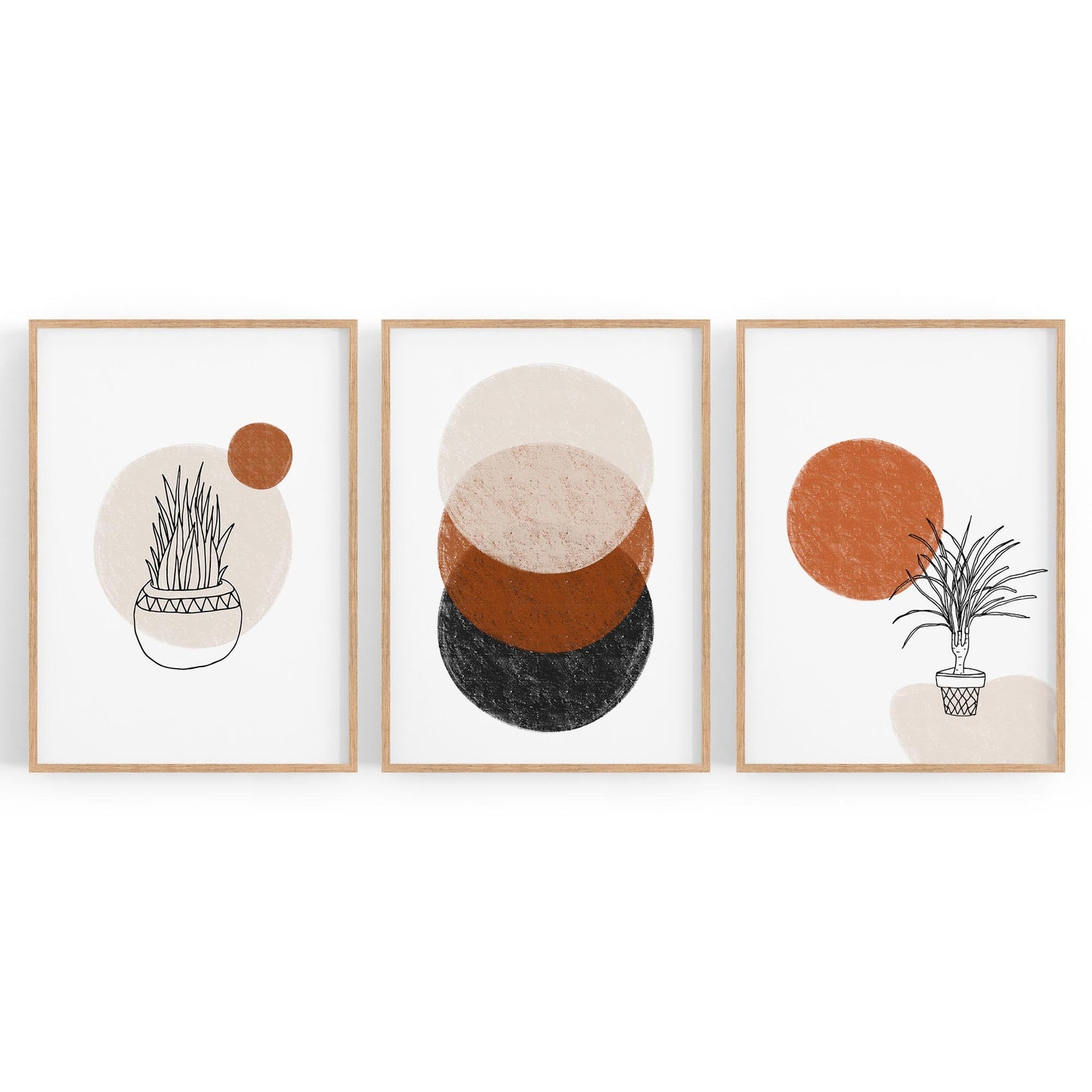 Set of Minimal Plant Abstract Hallway Wall Art #2 - The Affordable Art Company