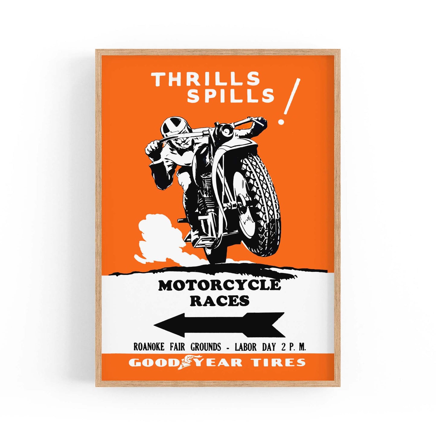 Motorcycle Racing Vintage Advert Man Cave Wall Art #1 - The Affordable Art Company