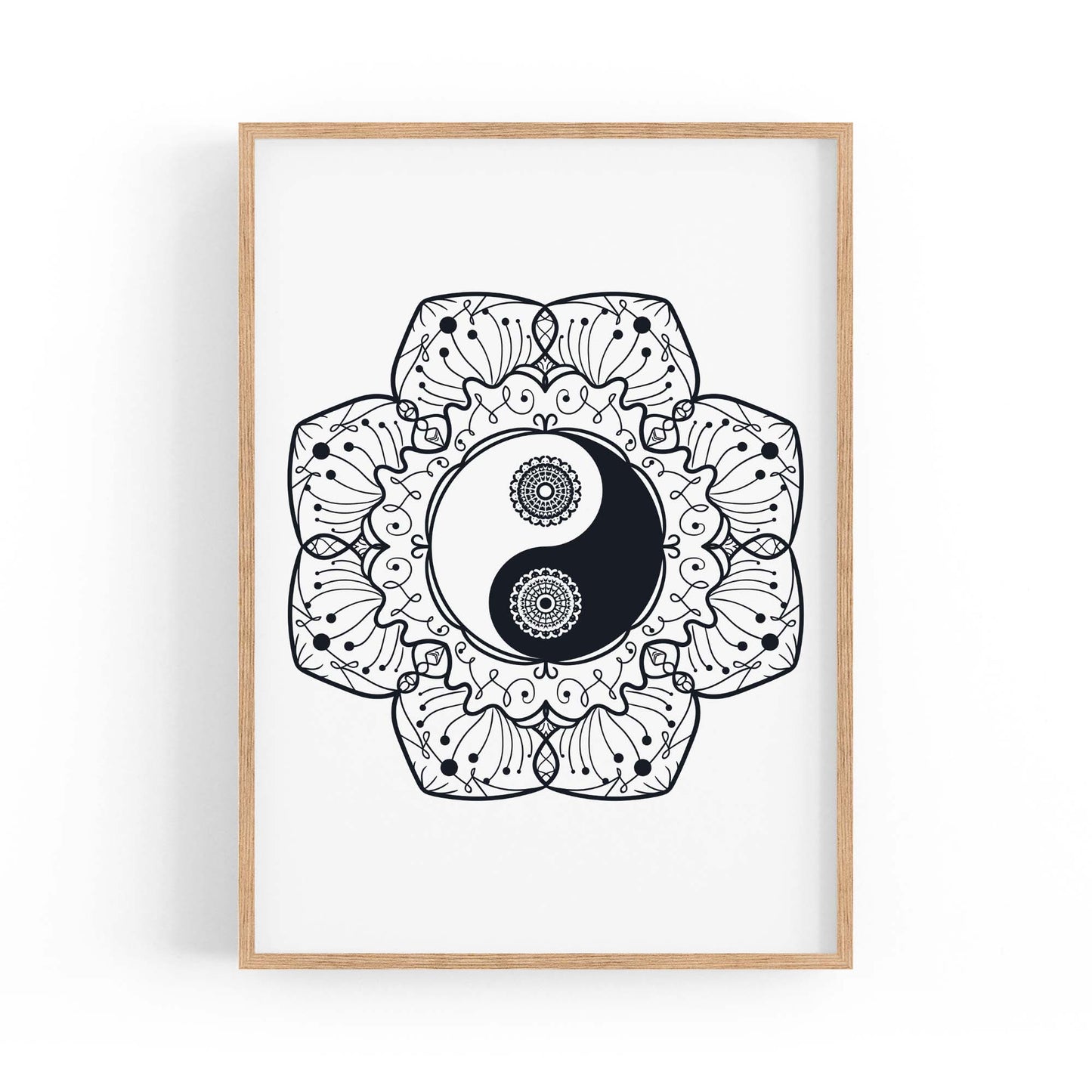 Yin Yang Mandala Calming Yoga Buddist Wall Art #3 - The Affordable Art Company