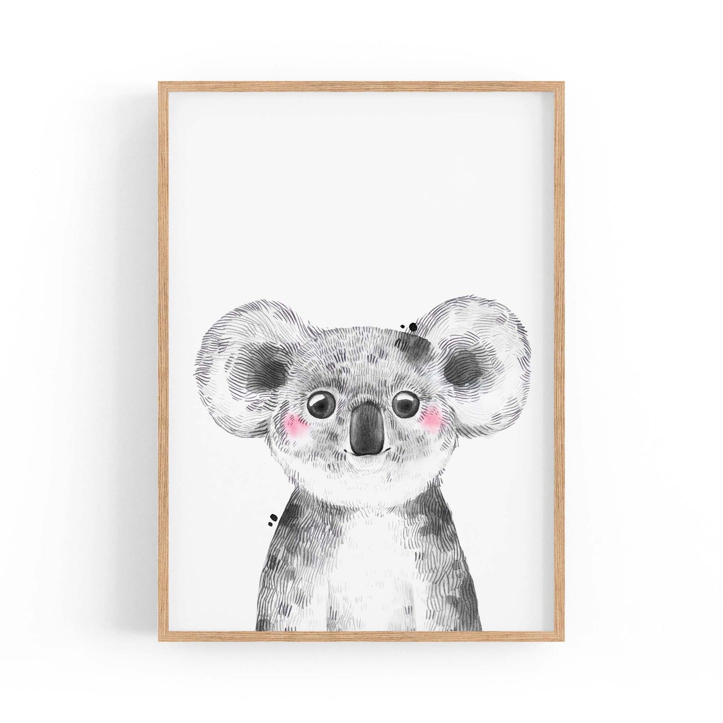 Cute Blushing Baby Koala Nursery Animal Wall Art - The Affordable Art Company