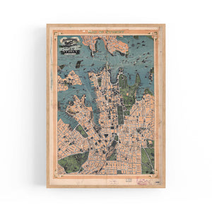 Sydney Vintage Map Australian Old Wall Art #1 - The Affordable Art Company