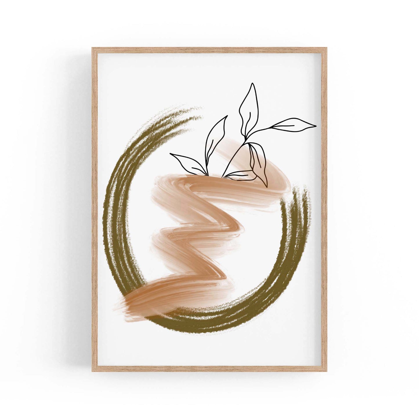 Plant Abstract Minimal Retro Drawing Wall Art #3 - The Affordable Art Company