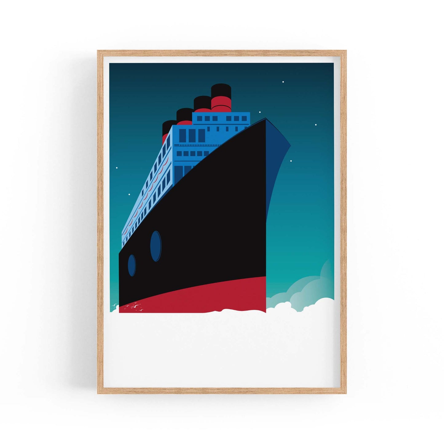 Retro Titanic Illustration Ship Wall Art - The Affordable Art Company