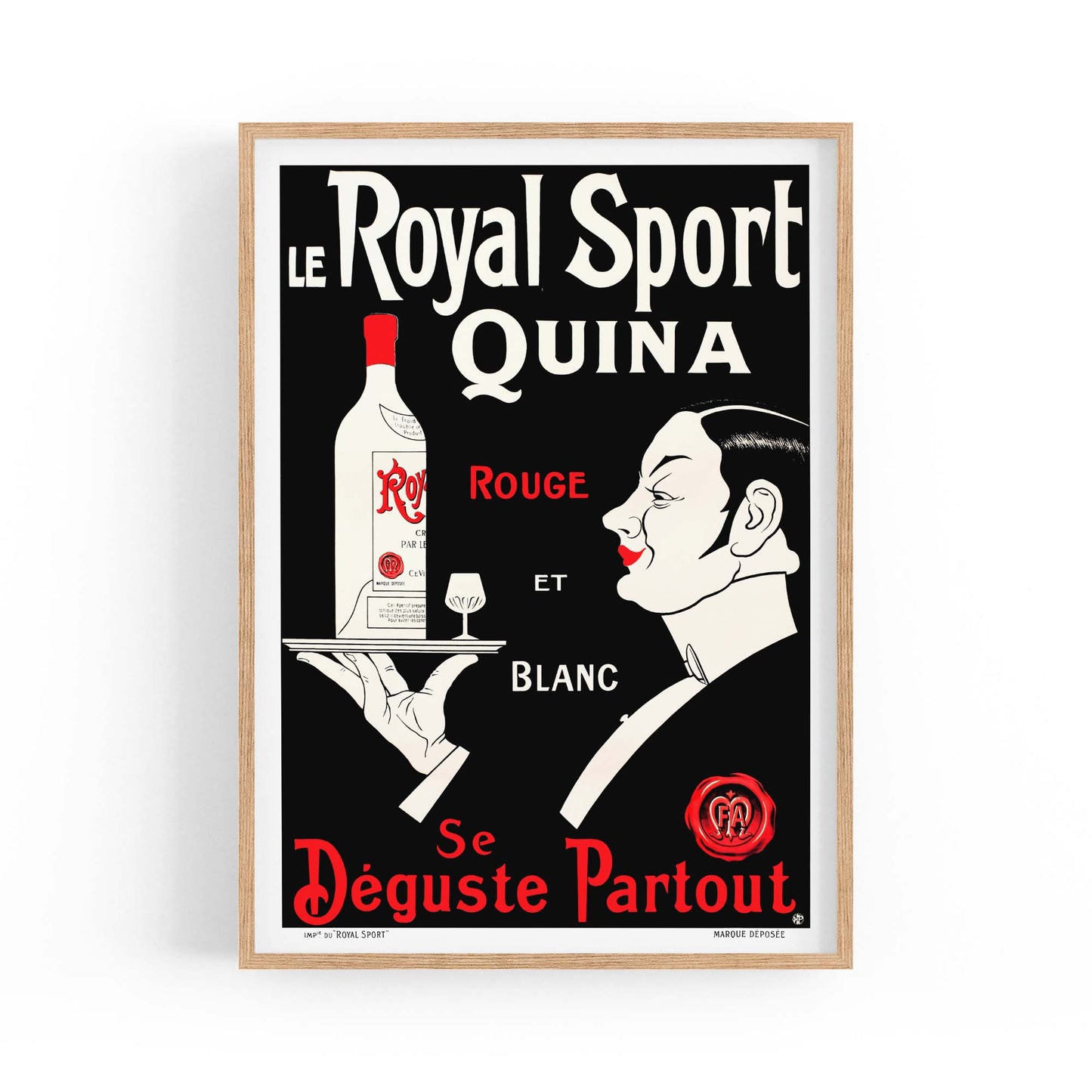 French Le Royal Wine Vintage Advert Cafe Wall Art - The Affordable Art Company