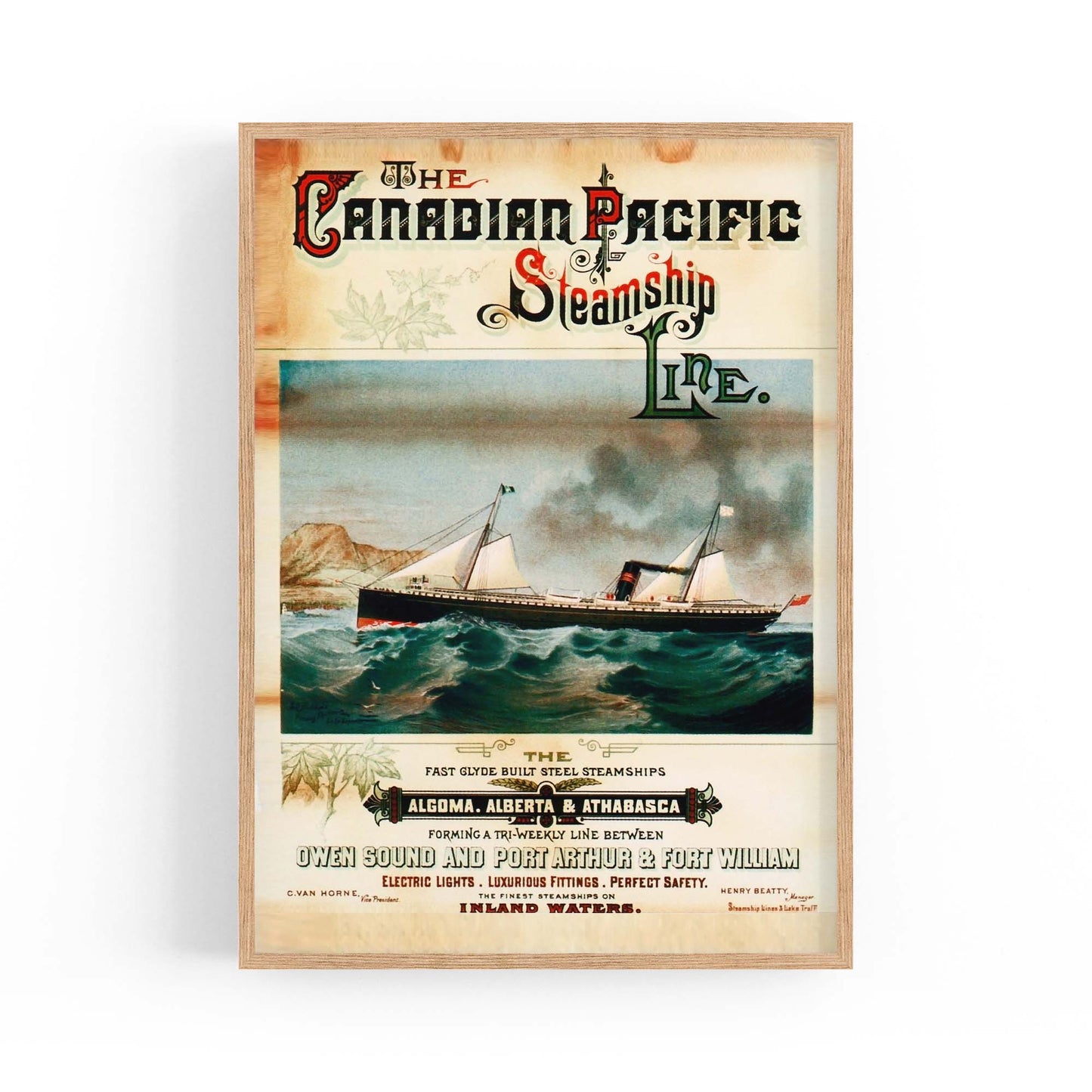 Canadian Pacific Vintage Shipping Advert Wall Art #8 - The Affordable Art Company