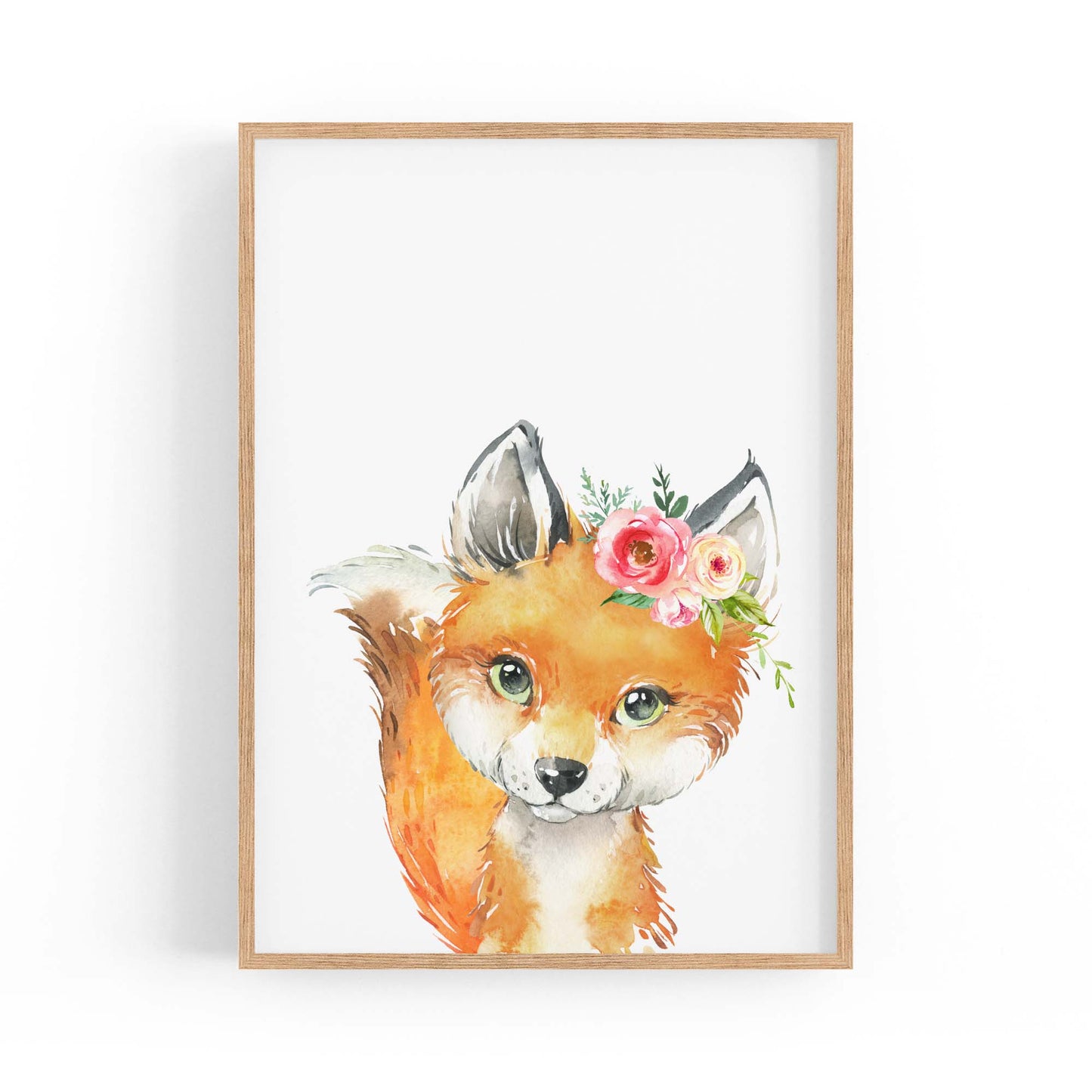 Cute Baby Fox Nursery Animal Gift Wall Art - The Affordable Art Company