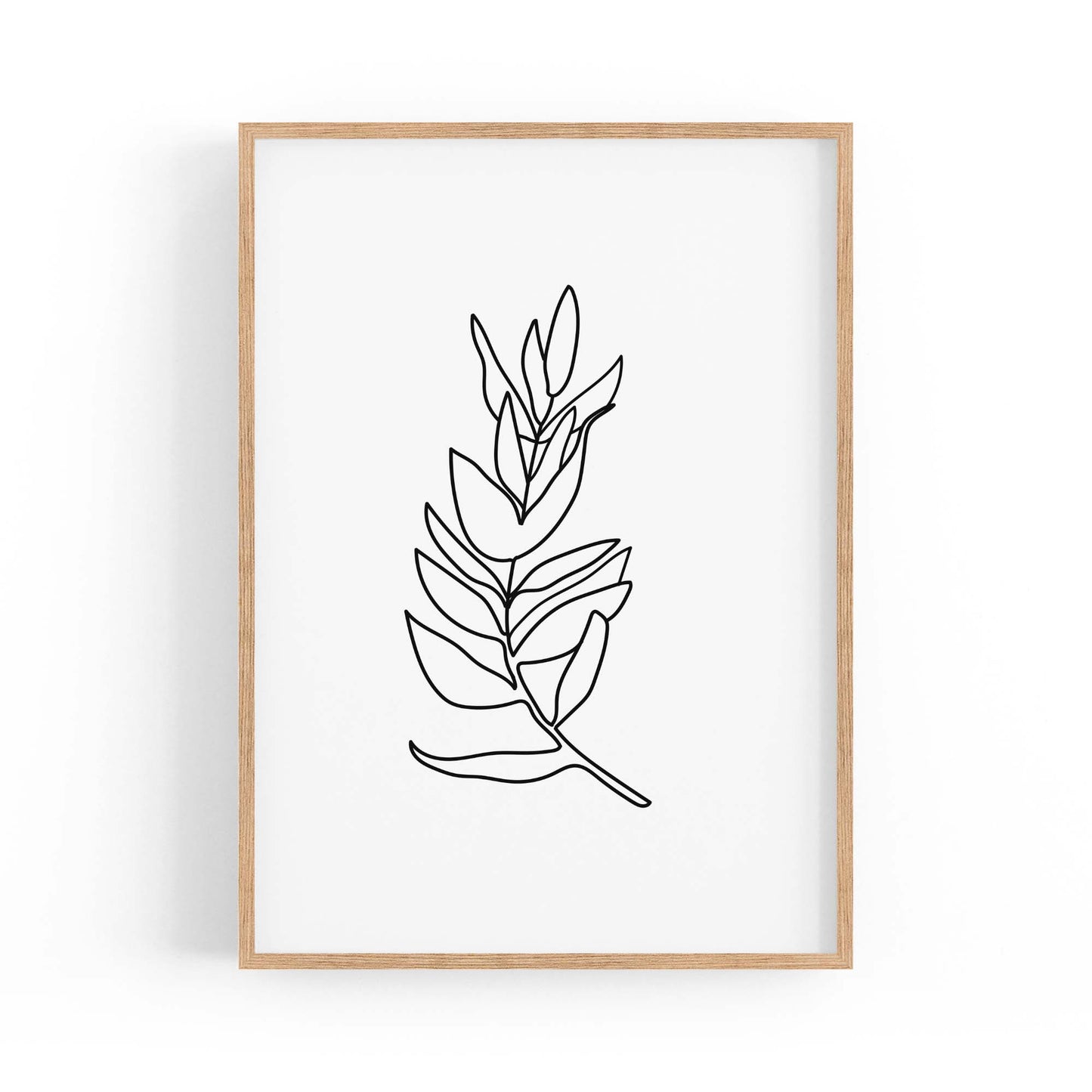 Minimal Branch Line Drawing Plant Nature Wall Art #1 - The Affordable Art Company