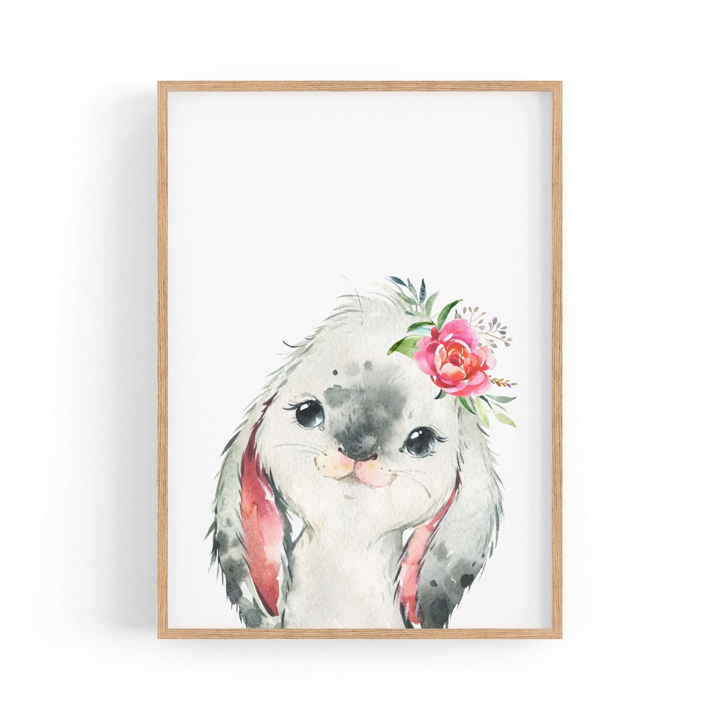 Cute Baby Bunny Rabbit Nursery Animal Wall Art - The Affordable Art Company