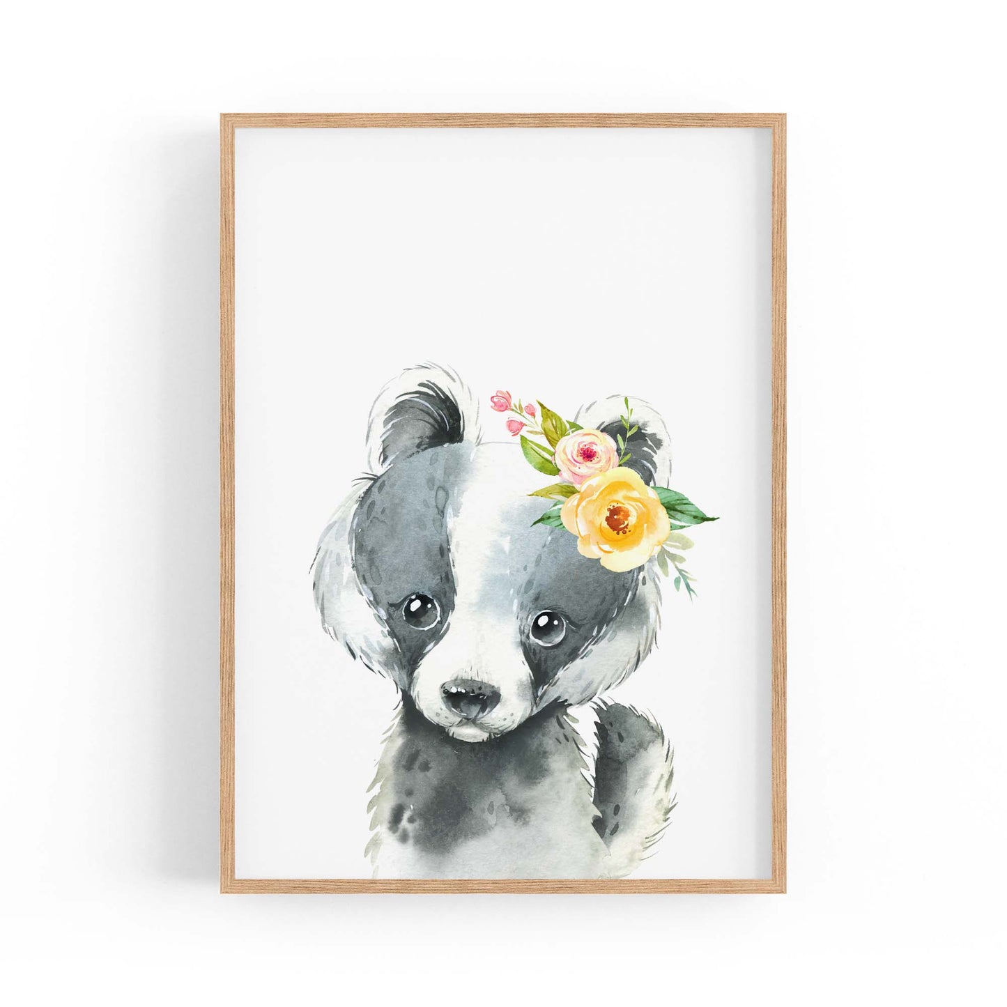 Cute Baby Badger Nursery Animal Gift Wall Art - The Affordable Art Company
