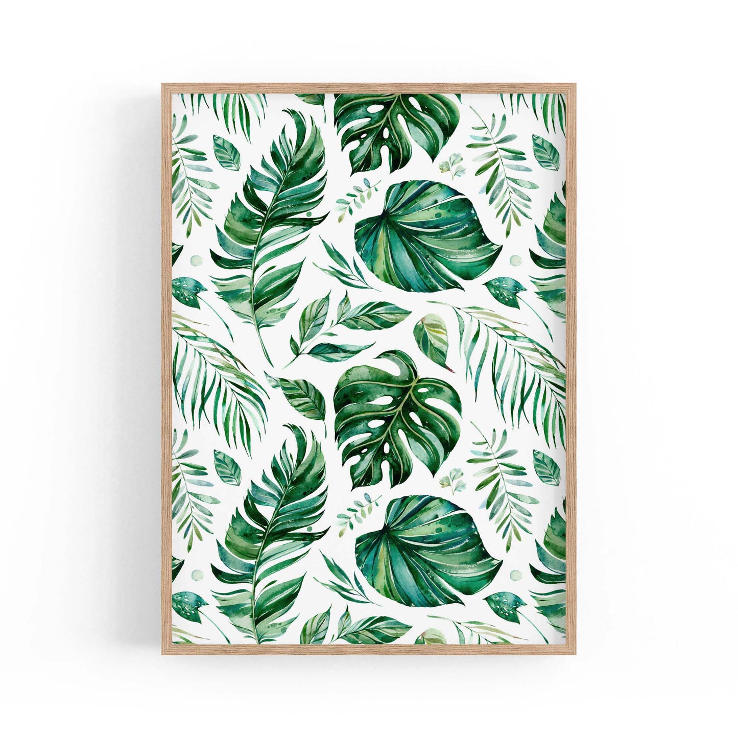 Tropical Leaf Pattern Green Plant Leaves Wall Art #3 - The Affordable Art Company