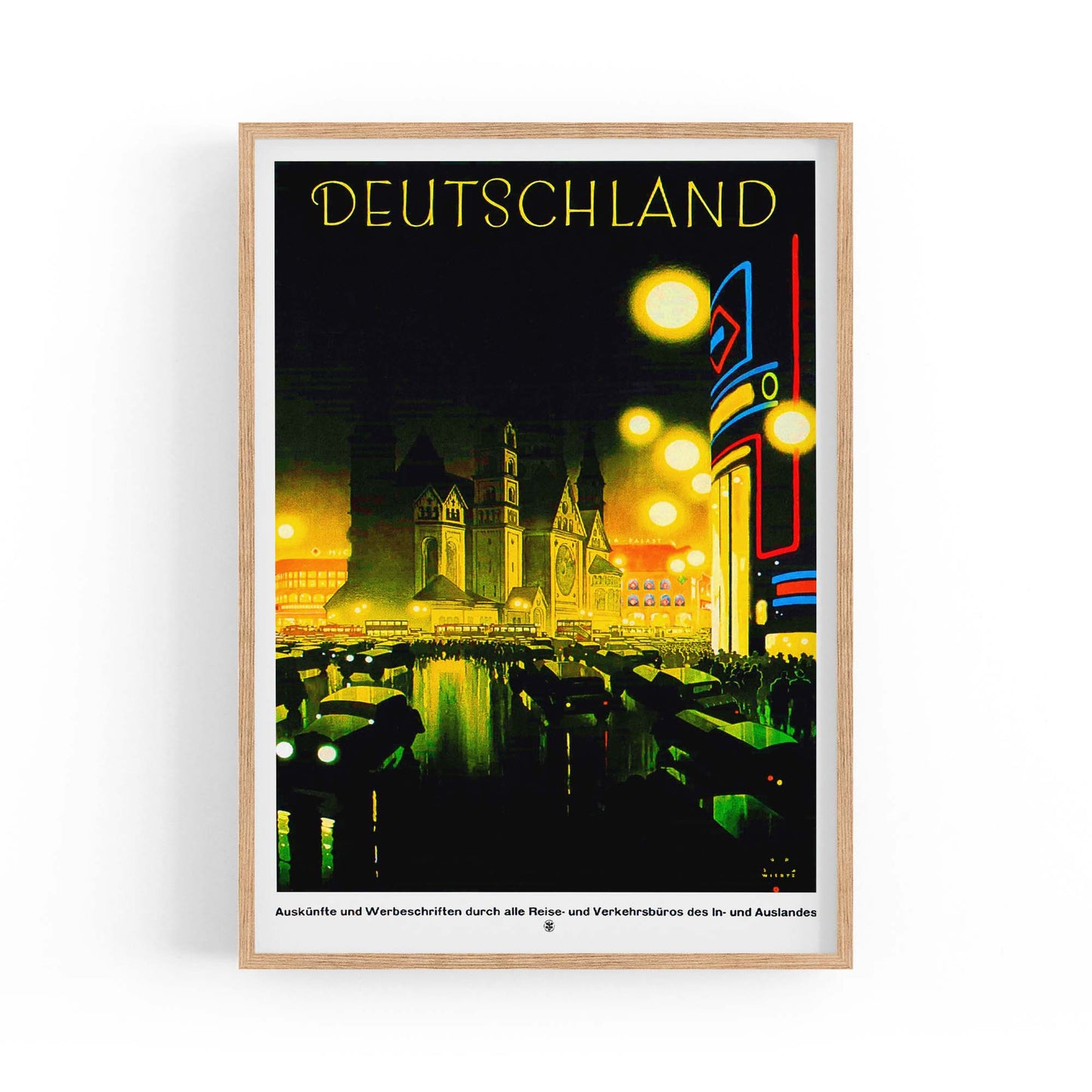 Deutschland Germany Vintage Travel Advert Wall Art - The Affordable Art Company