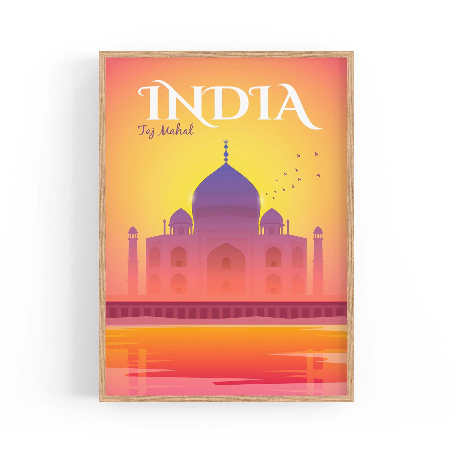 Retro Taj Mahal, India Vintage Travel Wall Art - The Affordable Art Company