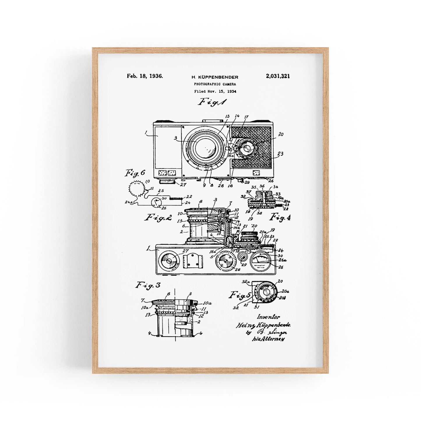 Vintage Camera Patent Photographer Wall Art #2 - The Affordable Art Company