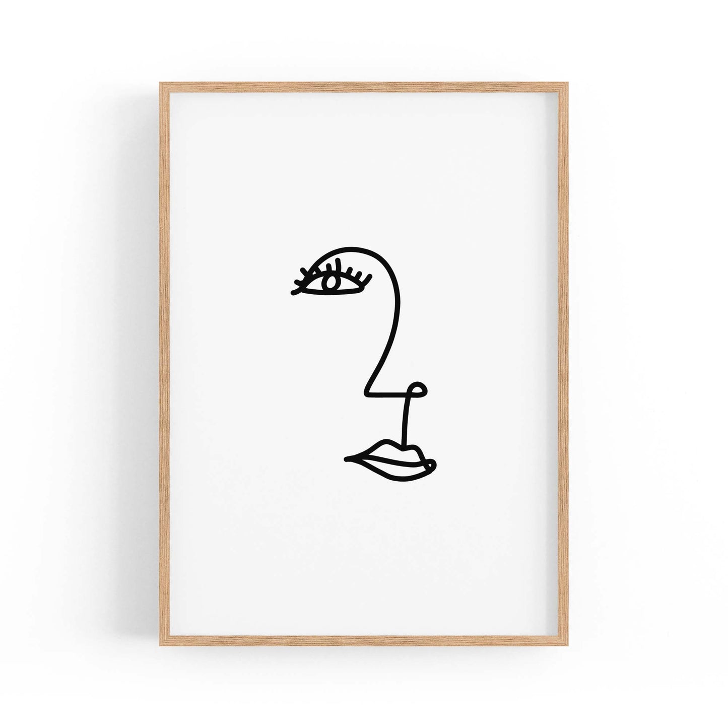 Minimal Abstract Line Face Modern Wall Art #5 - The Affordable Art Company