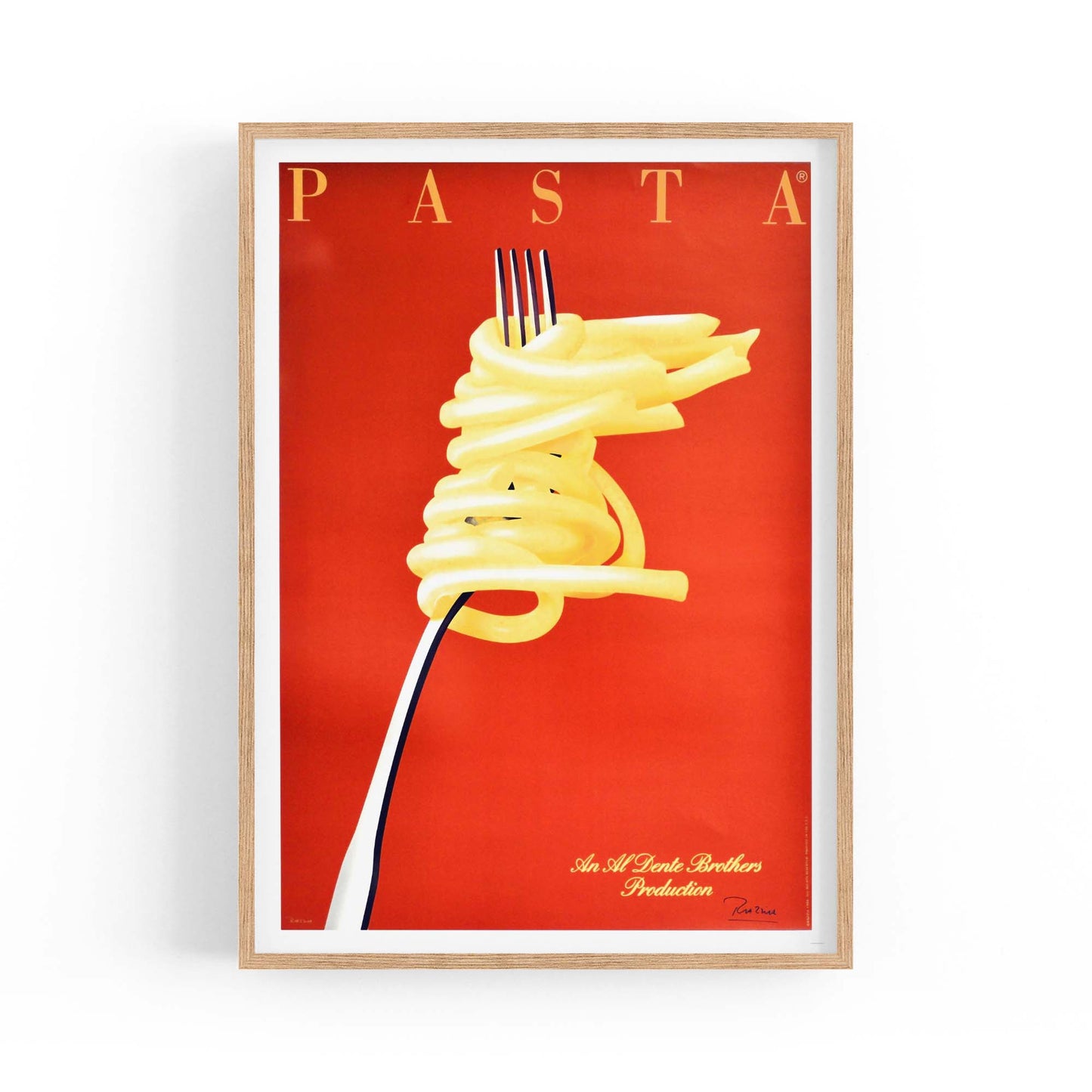 Red Italian Pasta Vintage Advert Restaurant Wall Art - The Affordable Art Company